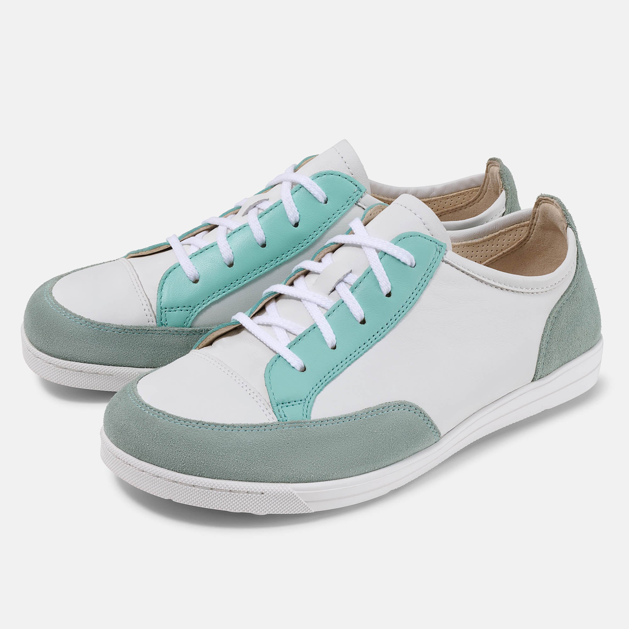 BÄR Schuhe Damenschuhe Alltag Emma 2.0 weiß/mint Kalbnappaleder, Kalbveloursleder Hauptbild