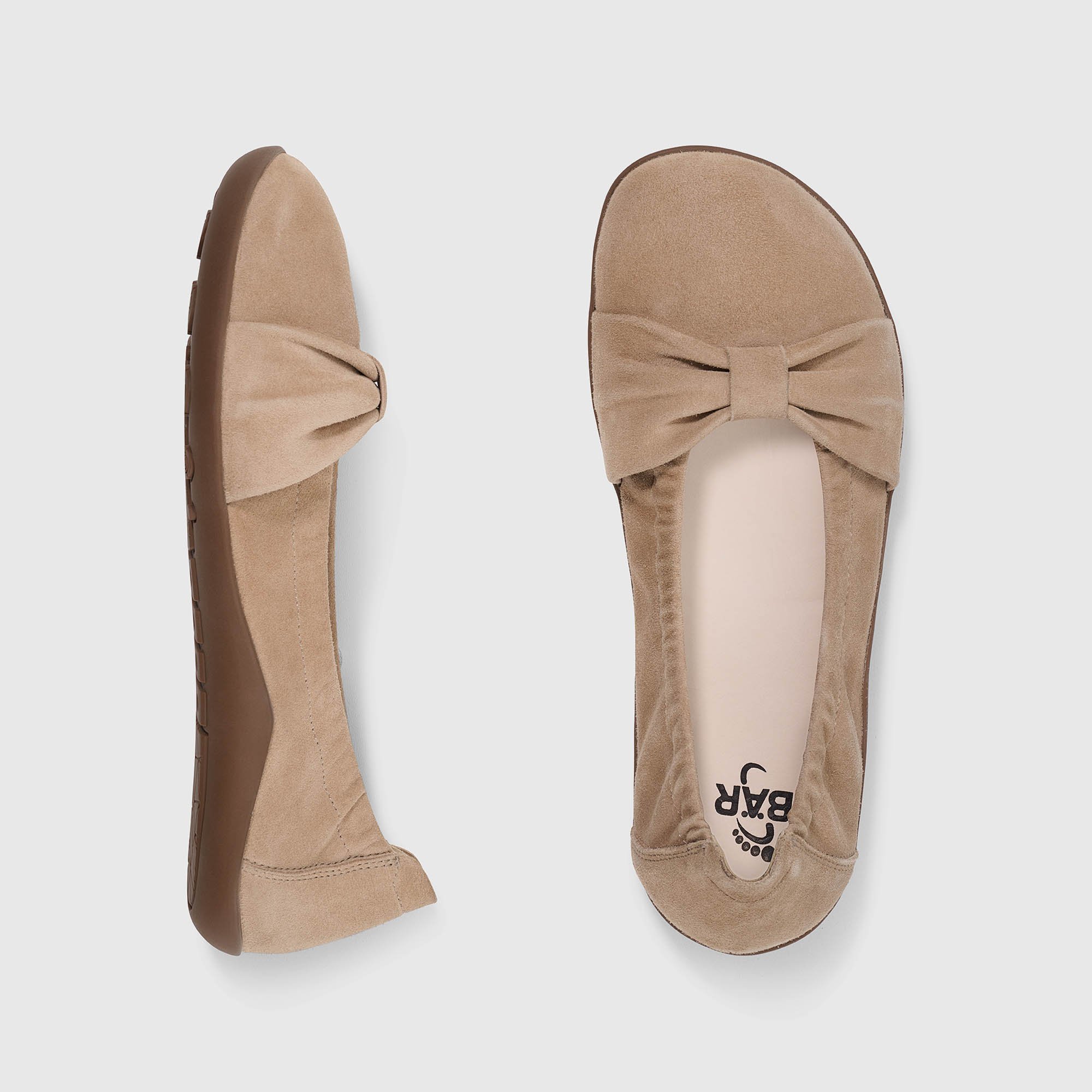 BÄR Schuhe Damenschuhe Elly in taupe aus Ziegenvelours - Anlass: Freizeitschuhe (Ansicht von oben) BÄR Schuhe Damenschuhe Freizeitschuhe Elly taupe Ziegenvelours Ansicht von oben