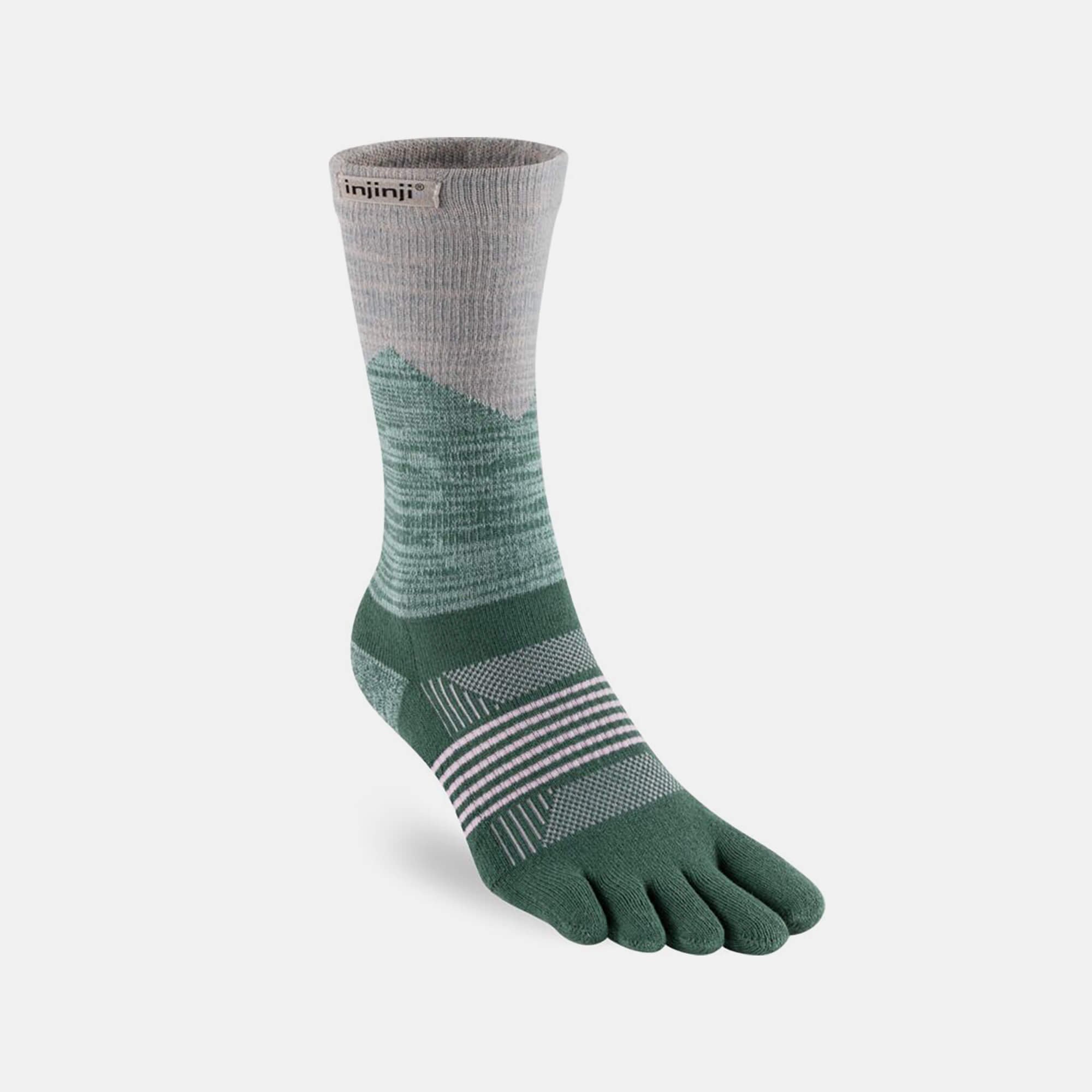 BÄR Schuhe injinji Trail Zehensocken in grün/grau (Hauptbild) BÄR Schuhe injinji Trail Zehensocken grün/grau Hauptbild