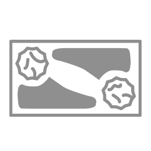Graue Grafik mit abstrakten Formen Illustration eines rechteckigen Designs mit zwei kreisförmigen Elementen
