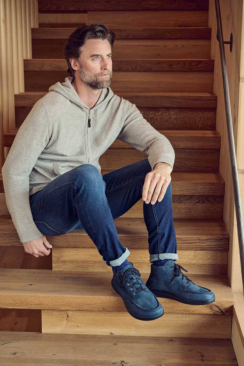 BÄR Schuhe Herrenschuhe Businessschuhe Jan dunkelblau Rindnubukleder wasserabweisend Emotionsbild