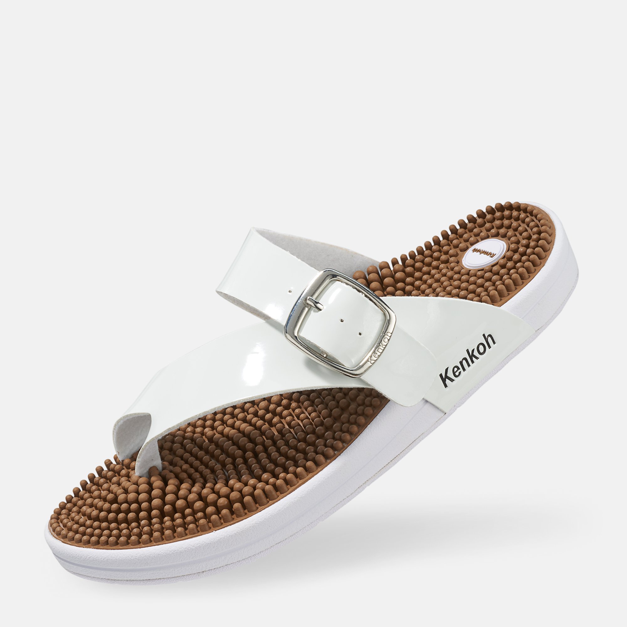 BÄR Schuhe Damenschuhe Hausschuhe Kenkoh Massage-Sandalen Damen weiß Synthetisches Leder Produktbild