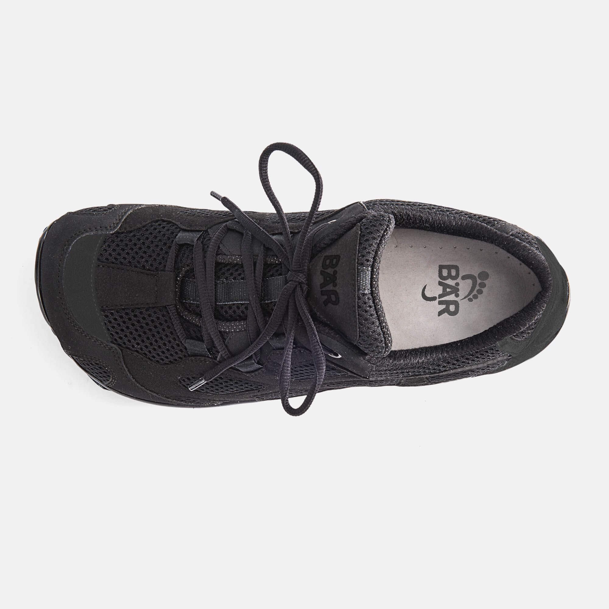 BÄR Schuhe Unisexschuhe High Performance 2.5 in schwarz aus Mesh, Kalbveloursleder - Anlass: Laufschuhe (Ansicht von oben) BÄR Schuhe Unisexschuhe Laufschuhe High Performance 2.5 schwarz Mesh, Kalbveloursleder Ansicht von oben