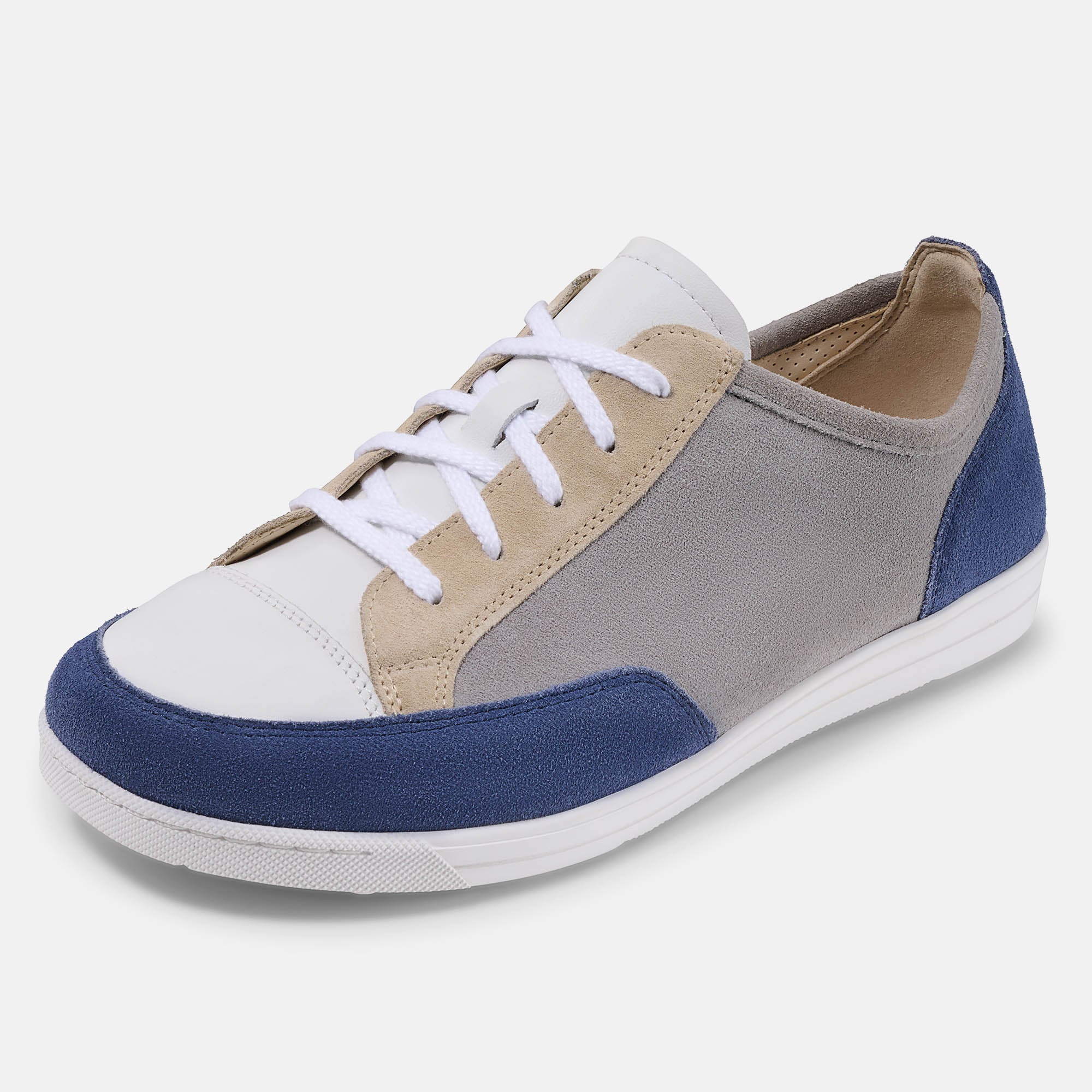 BÄR Schuhe Damenschuhe Alltag Emma 2.0 blau/weiß Kalbnappaleder, Kalbveloursleder Produktbild