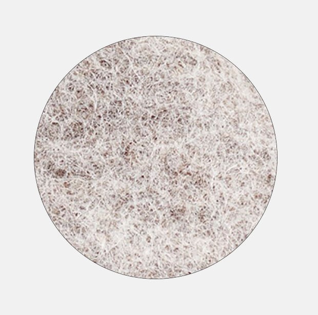 Detailed view of beige wool fabric showing fiber texture and pattern