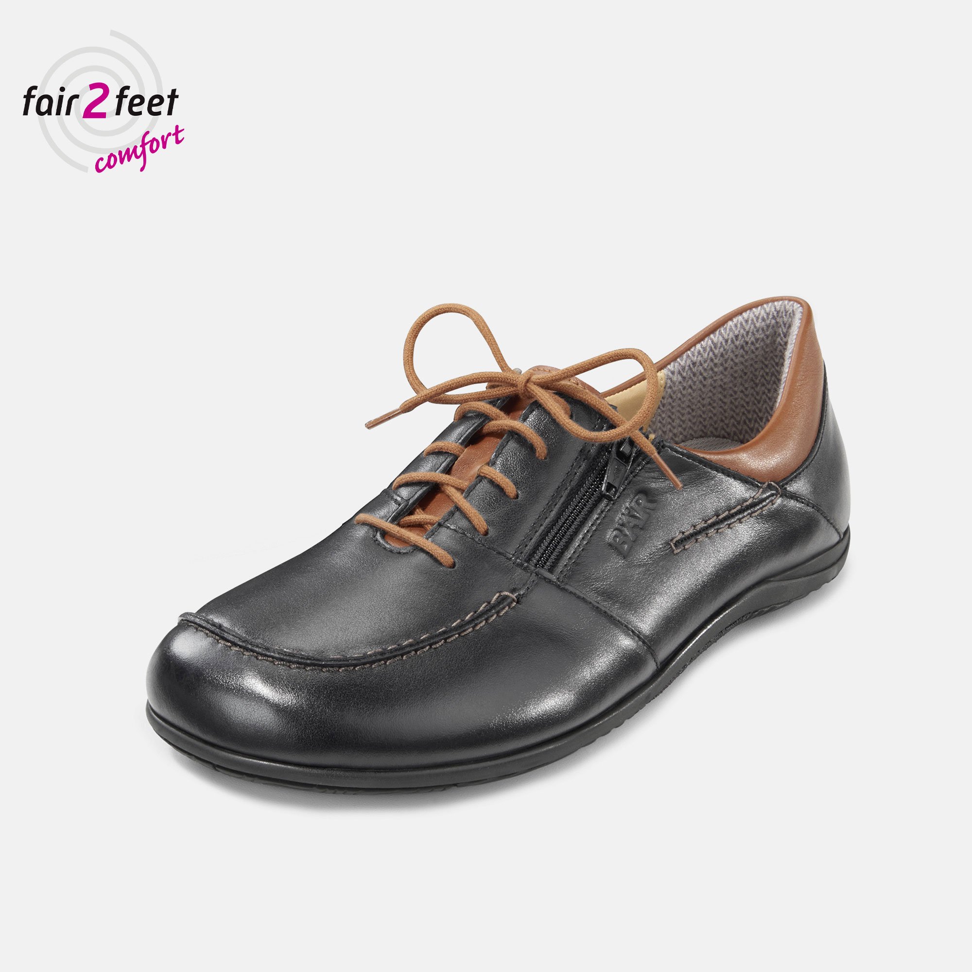 BÄR Schuhe Damenschuhe Jolanda in schwarz/braun aus Kalbnappaleder - Anlass: Freizeitschuhe (Produktbild) BÄR Schuhe Damenschuhe Freizeitschuhe Jolanda schwarz/braun Kalbnappaleder Produktbild