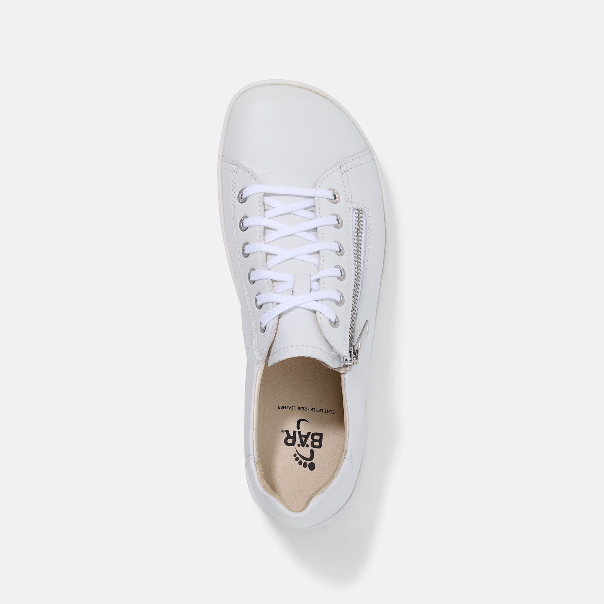 BÄR Schuhe Damenschuhe Margot in weiß aus Kalbnappaleder - Anlass: Freizeitschuhe (Ansicht von oben) BÄR Schuhe Damenschuhe Freizeitschuhe Margot weiß Kalbnappaleder Ansicht von oben