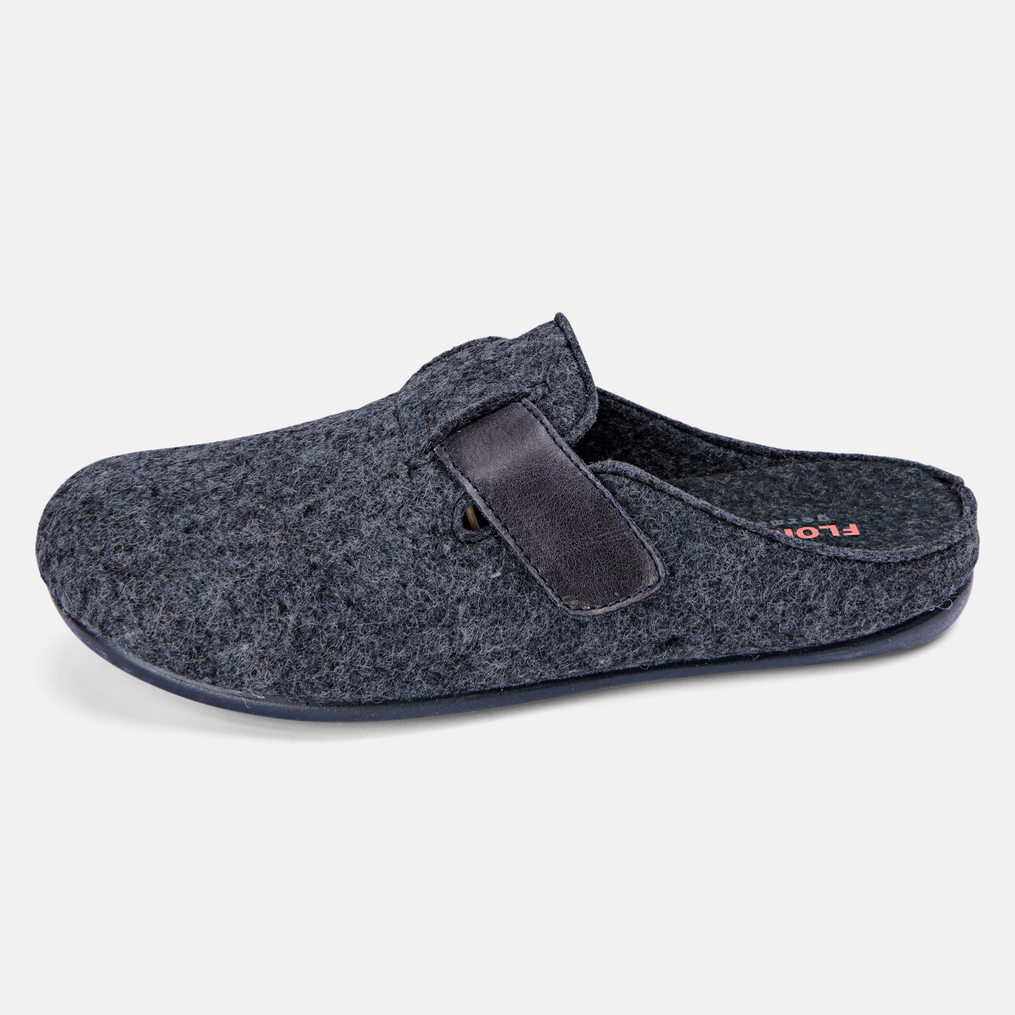 BÄR Schuhe Herrenschuhe Bozen in jeans aus Filz - Anlass: Hausschuhe (Seitenansicht) BÄR Schuhe Herrenschuhe Hausschuhe Bozen jeans Filz Seitenansicht