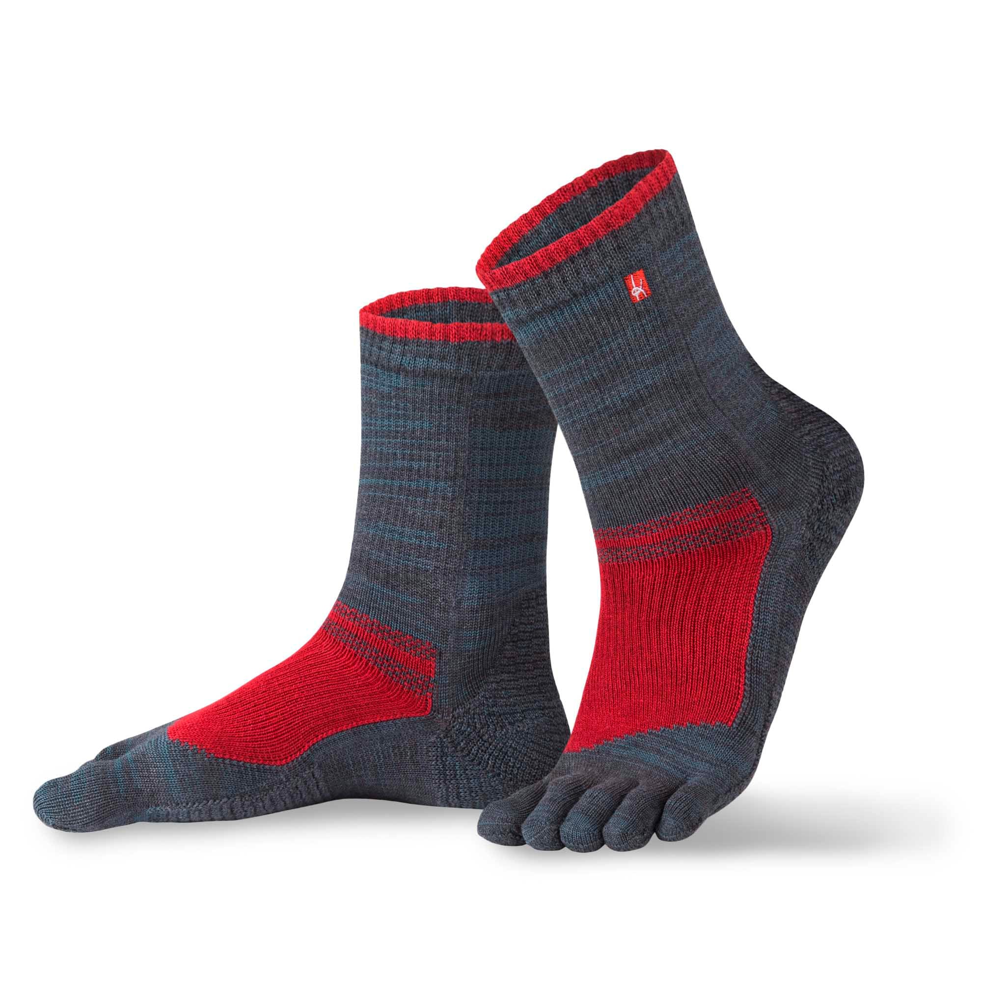 BÄR Schuhe Outdoor Hiking Zehensocken grau/rot Produktbild