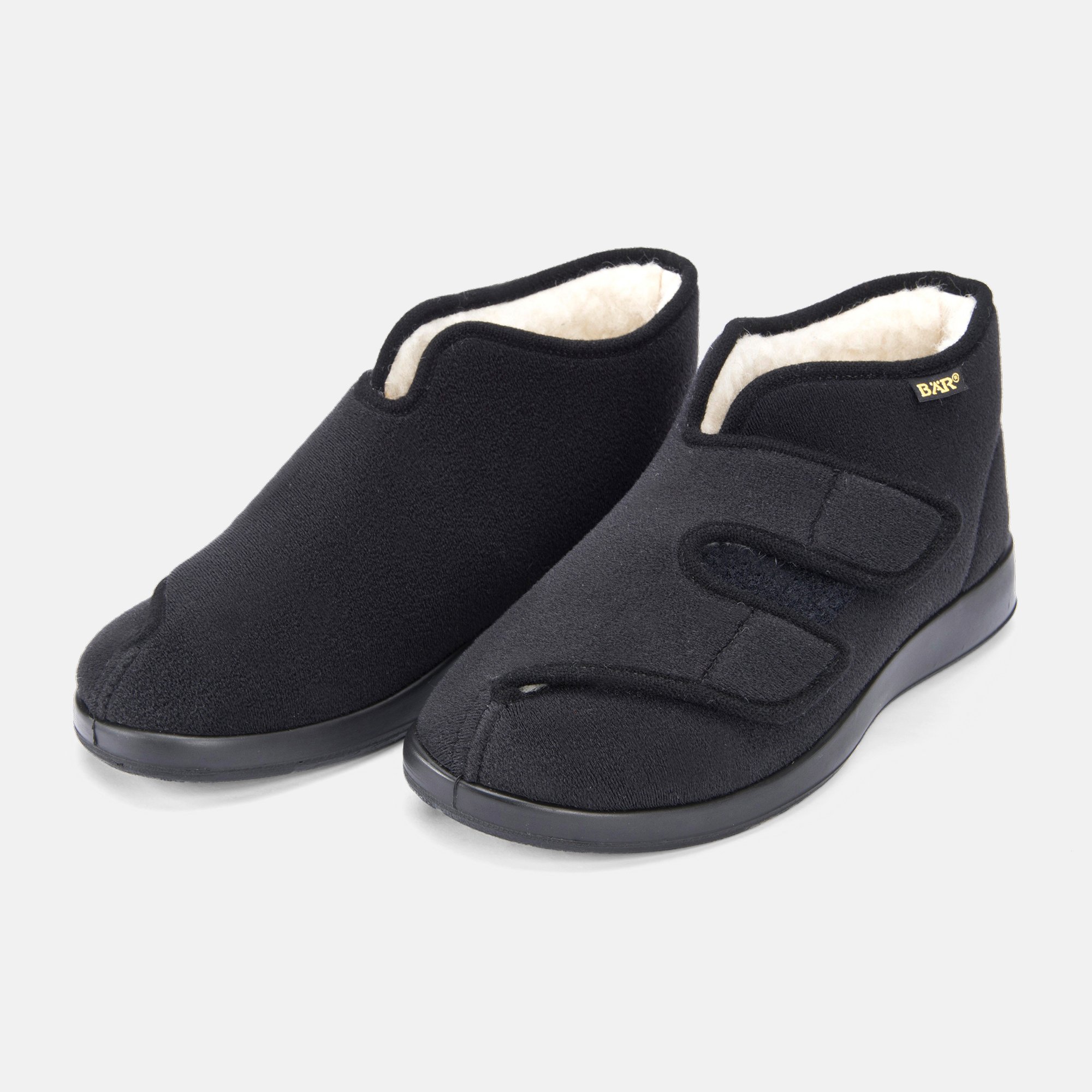 BÄR Schuhe Unisexschuhe Bad Ischl in schwarz aus Schurwolle Fütterung, PA-Velours (Seitenansicht) BÄR Schuhe Unisexschuhe Bad Ischl schwarz Schurwolle Fütterung, PA-Velours Seitenansicht