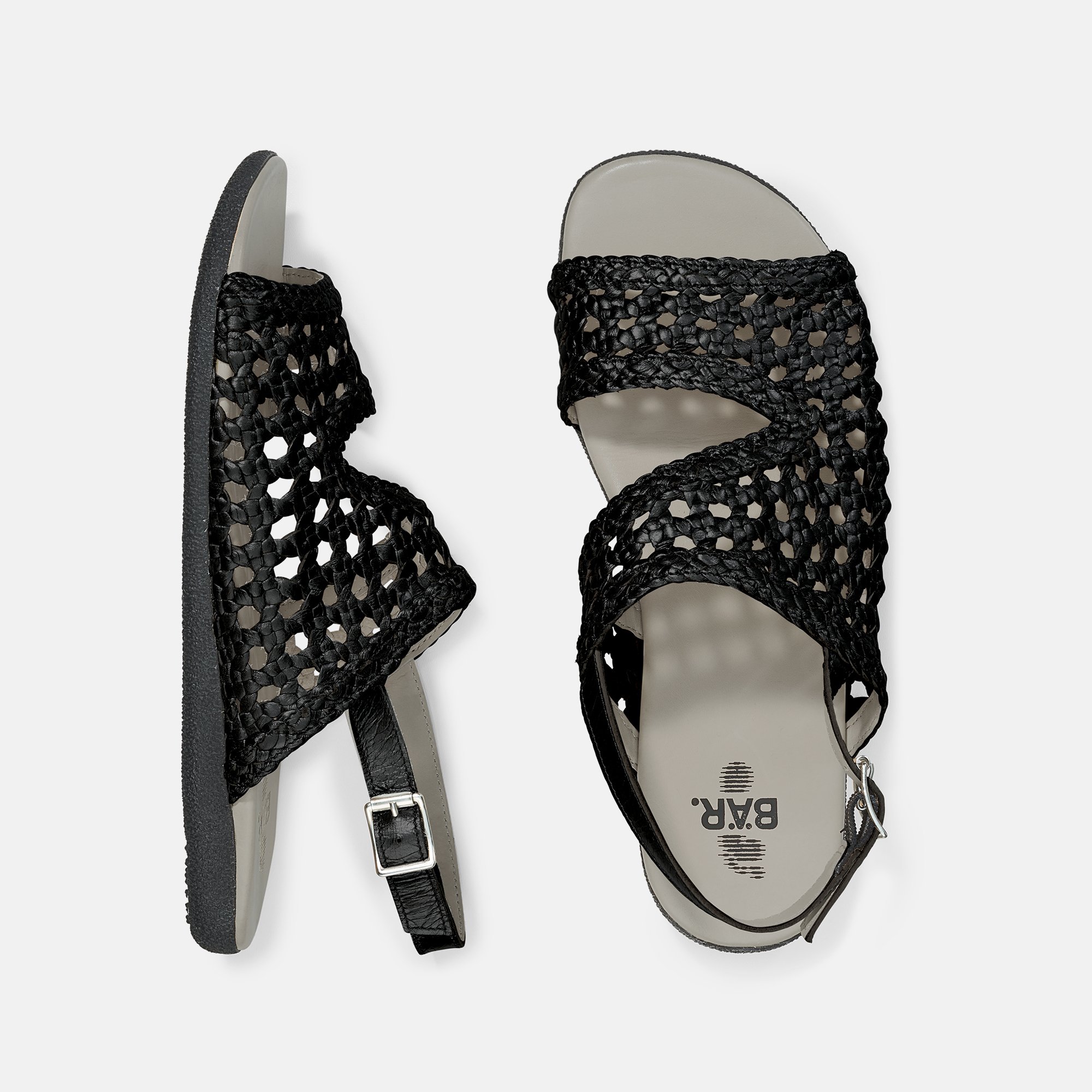 BÄR Schuhe Damenschuhe Maila in schwarz aus Chevreauleder - Anlass: Sandaletten (Ansicht von oben) BÄR Schuhe Damenschuhe Sandaletten Maila schwarz Chevreauleder Ansicht von oben