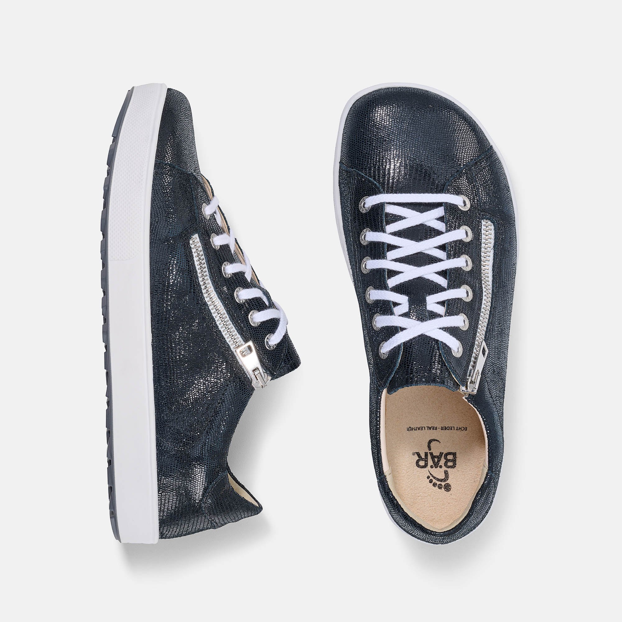 BÄR Schuhe Damenschuhe Freizeitschuhe Margot schwarz Kalbnappaleder foliert Ansicht von oben