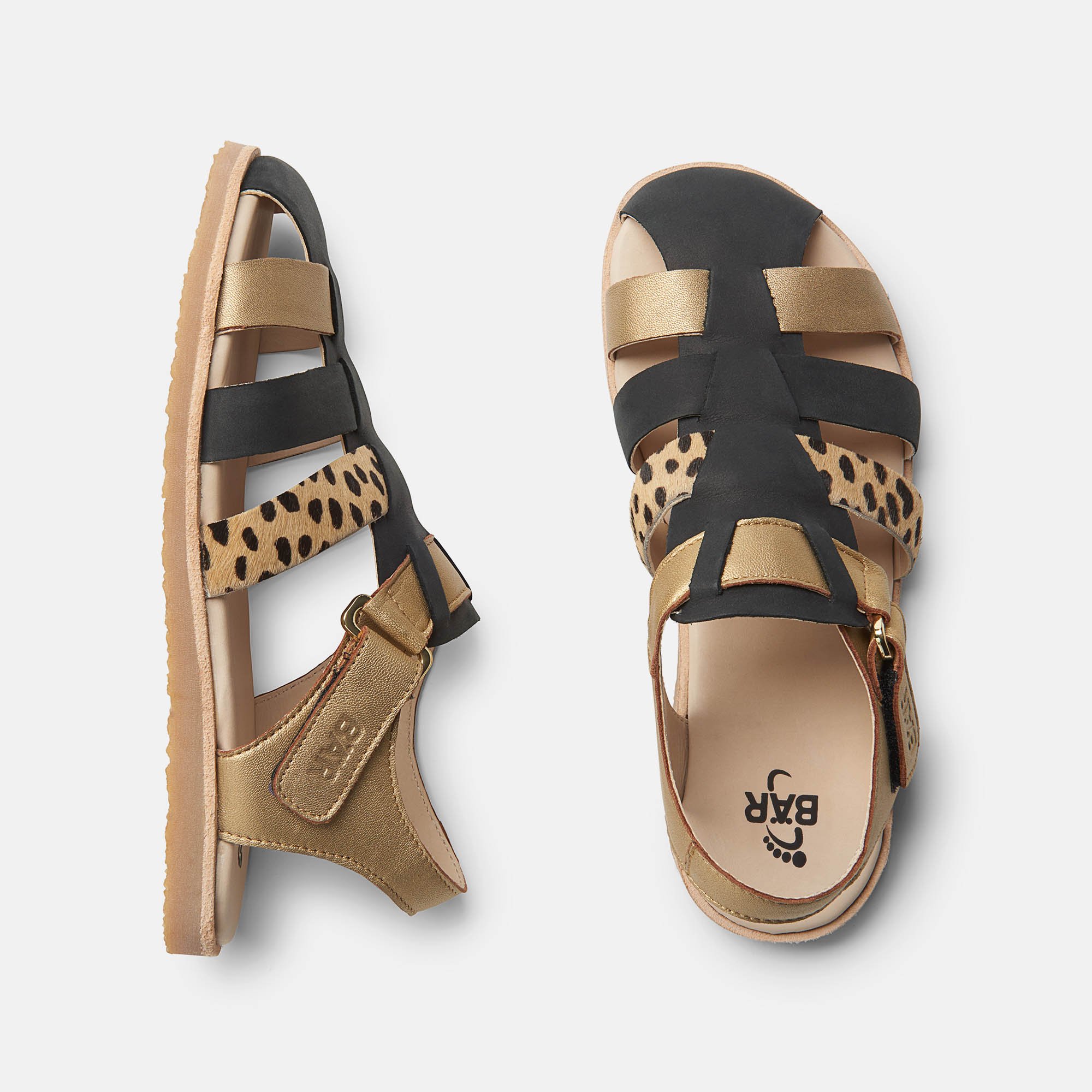 BÄR Schuhe Damenschuhe Demi in leo aus Rindnappa gewachstes, Bedrucktes Kuhfell,Lammnappa - Anlass: Sandaletten (Ansicht von oben) BÄR Schuhe Damenschuhe Sandaletten Demi leo Rindnappa gewachstes, Bedrucktes Kuhfell,Lammnappa Ansicht von oben