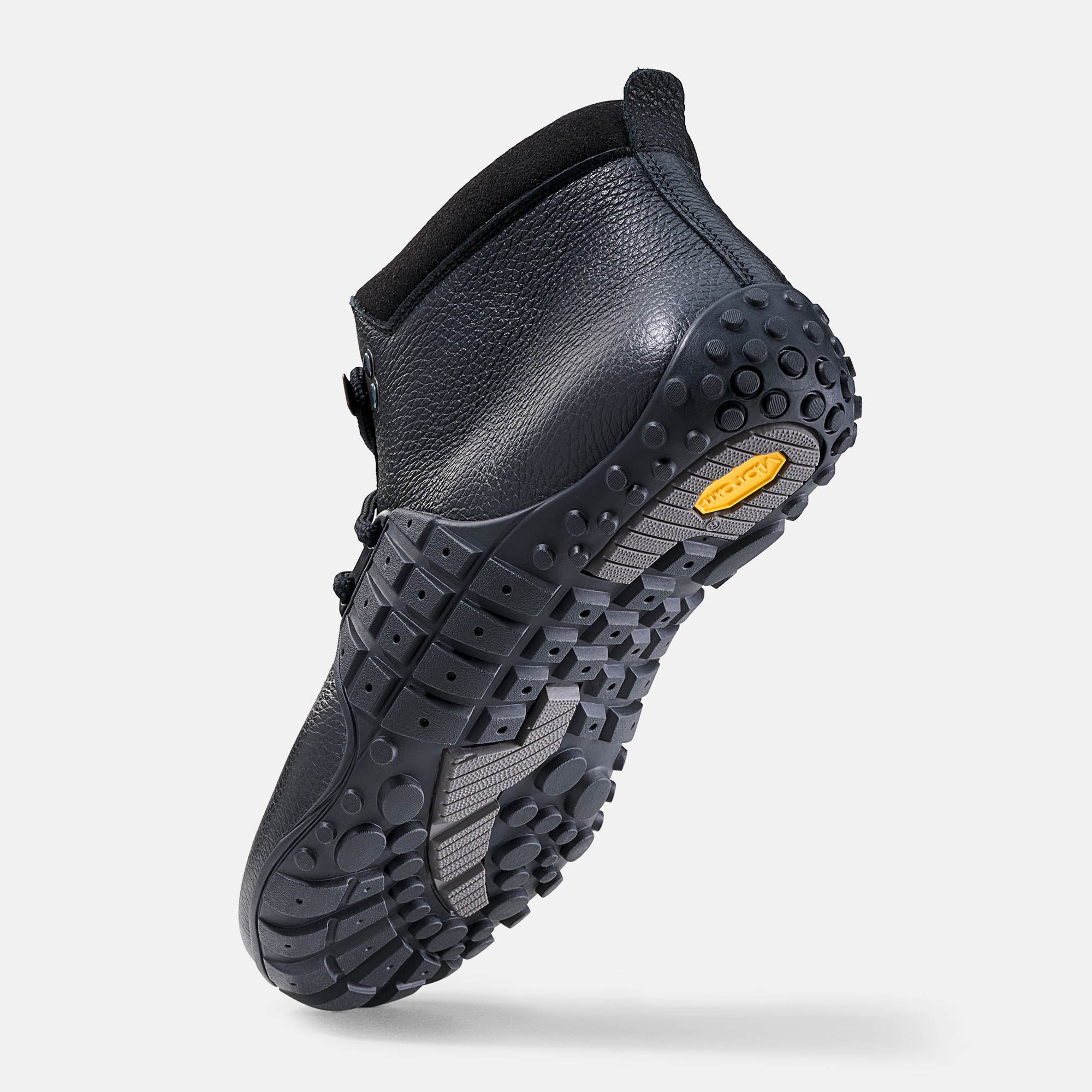 BÄR Schuhe Unisexschuhe Mountain Barefoot in schwarz aus Rindnappaleder genarbt - Anlass: Wanderschuhe (Seitenansicht) BÄR Schuhe Unisexschuhe Wanderschuhe Mountain Barefoot schwarz Rindnappaleder genarbt Seitenansicht