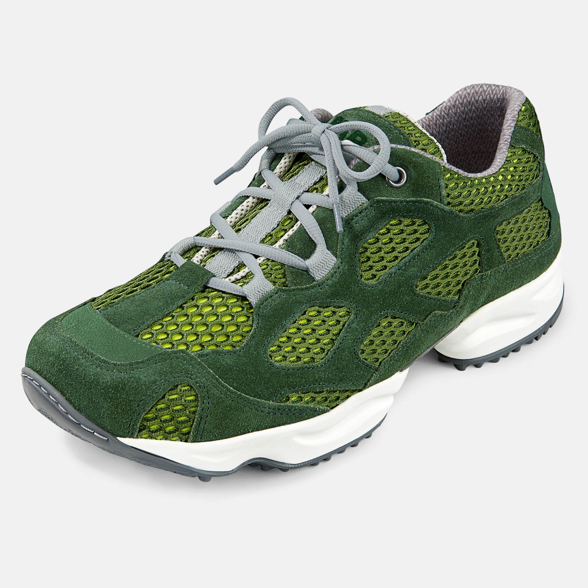 BÄR Schuhe Unisexschuhe High Performance 2.5 in oliv/gelb aus Mesh, Synthetisches Leder, Kalbveloursleder - Anlass: Laufschuhe (Produktbild) BÄR Schuhe Unisexschuhe Laufschuhe High Performance 2.5 oliv/gelb Mesh, Synthetisches Leder, Kalbveloursleder Produktbild