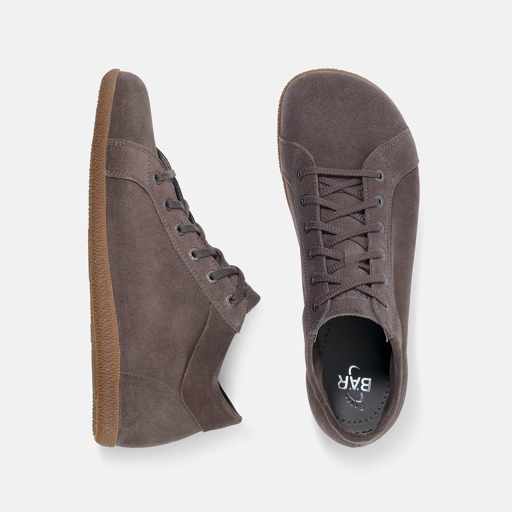 BÄR Schuhe Herrenschuhe Markus in graubraun aus Rindveloursleder - Anlass: Freizeitschuhe (Ansicht von oben) BÄR Schuhe Herrenschuhe Freizeitschuhe Markus graubraun Rindveloursleder Ansicht von oben