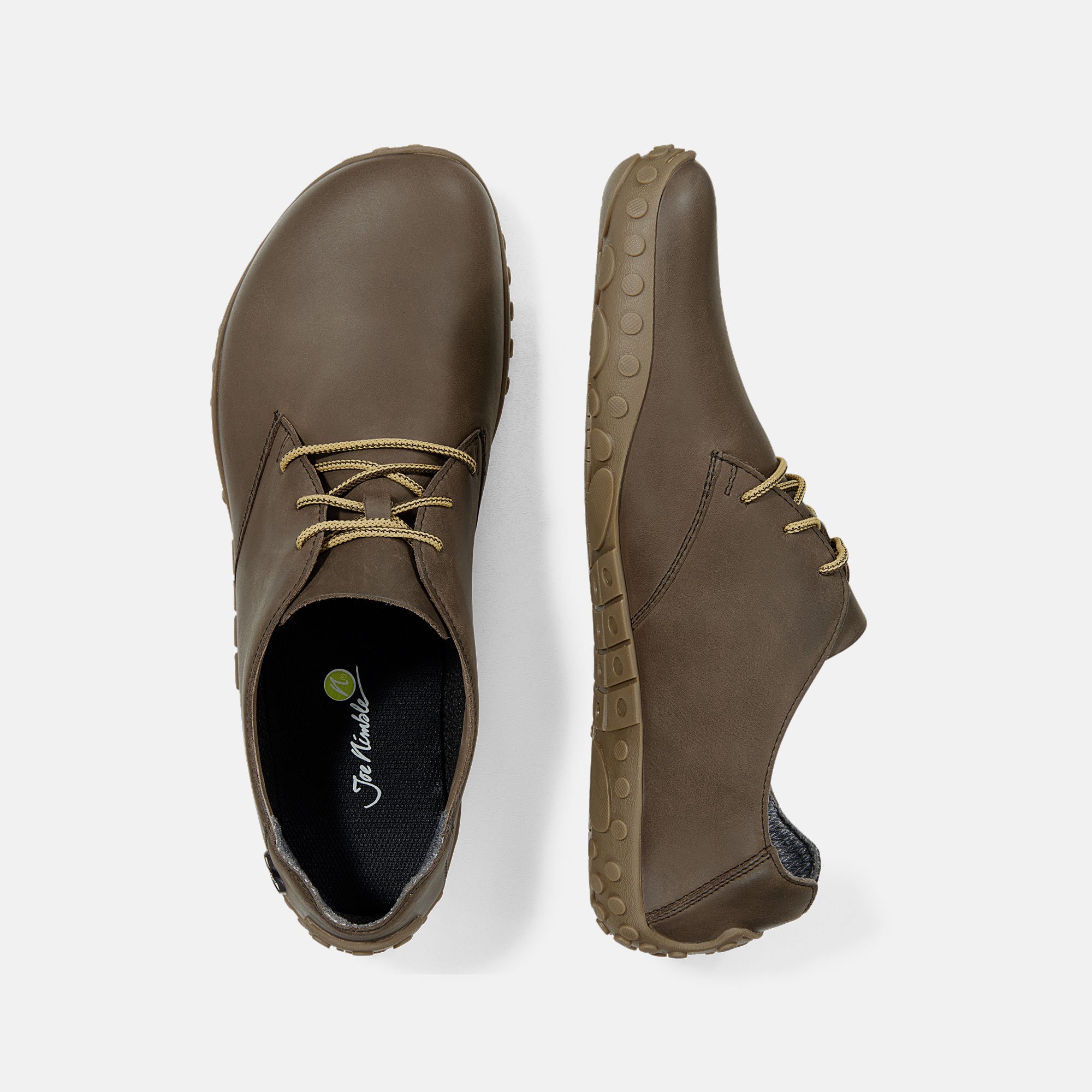 JOENIMBLE Schuhe Herrenschuhe primeToes in dunkelbraun aus Rindnappaleder (Ansicht von oben) JOENIMBLE Schuhe Herrenschuhe primeToes dunkelbraun Rindnappaleder Ansicht von oben
