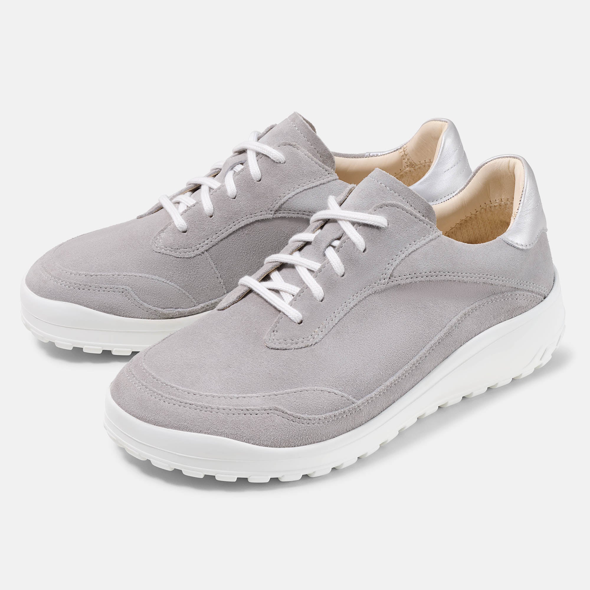BÄR Schuhe Damenschuhe Freizeitschuhe Quinn grau/silber Kalbnappaleder, Kalbveloursleder Hauptbild