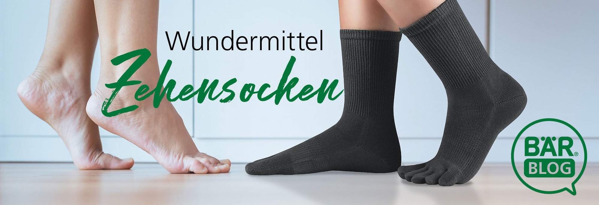 Toe Socks for Comfort and Style Feet wearing comfortable black toe socks on a wooden floor