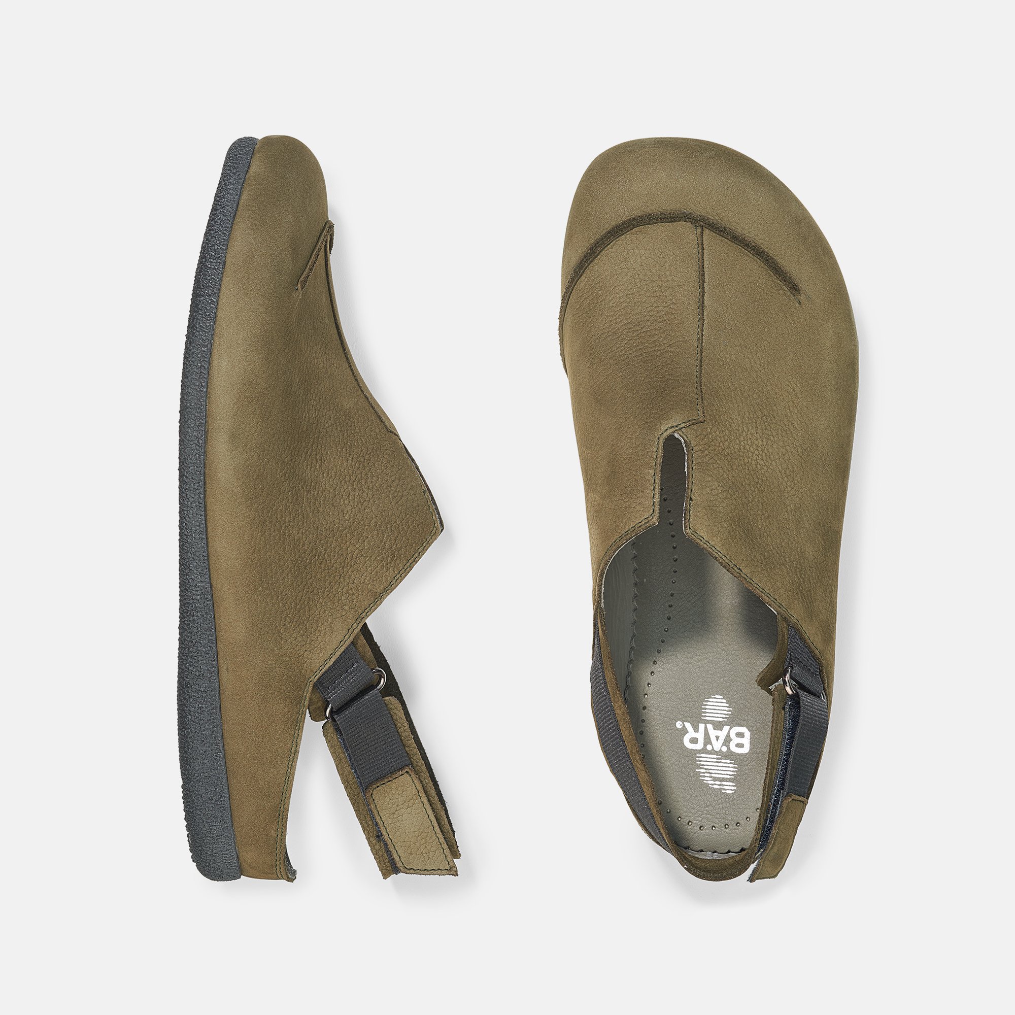 BÄR Schuhe Herrenschuhe Silas in oliv aus Rindnappaleder - Anlass: Sandaletten (Ansicht von oben) BÄR Schuhe Herrenschuhe Sandaletten Silas oliv Rindnappaleder Ansicht von oben