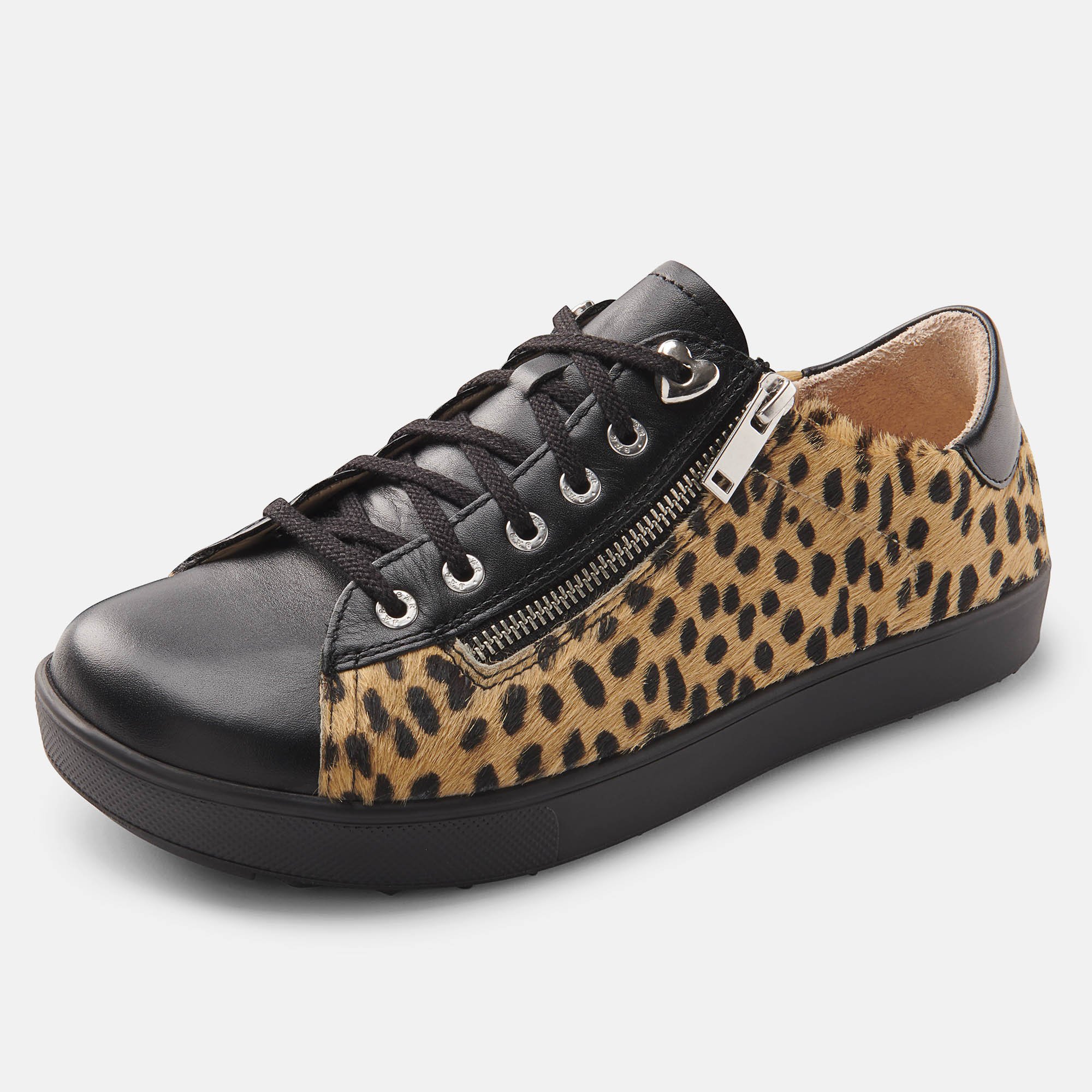 BÄR Schuhe Damenschuhe Margot in schwarz/leo aus Kalbnappaleder, Gefärbtes Rindfell - Anlass: Freizeitschuhe (Produktbild) BÄR Schuhe Damenschuhe Freizeitschuhe Margot schwarz/leo Kalbnappaleder, Gefärbtes Rindfell Produktbild