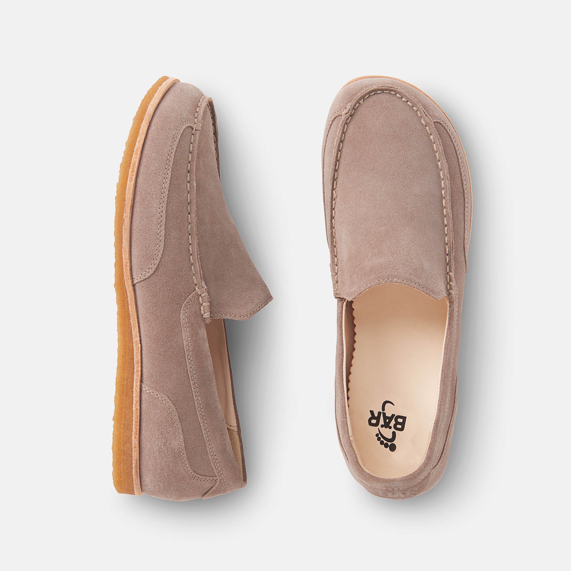 BÄR Schuhe Damenschuhe Denise in taupe aus Kalbveloursleder - Anlass: Freizeitschuhe (Ansicht von oben) BÄR Schuhe Damenschuhe Freizeitschuhe Denise taupe Kalbveloursleder Ansicht von oben
