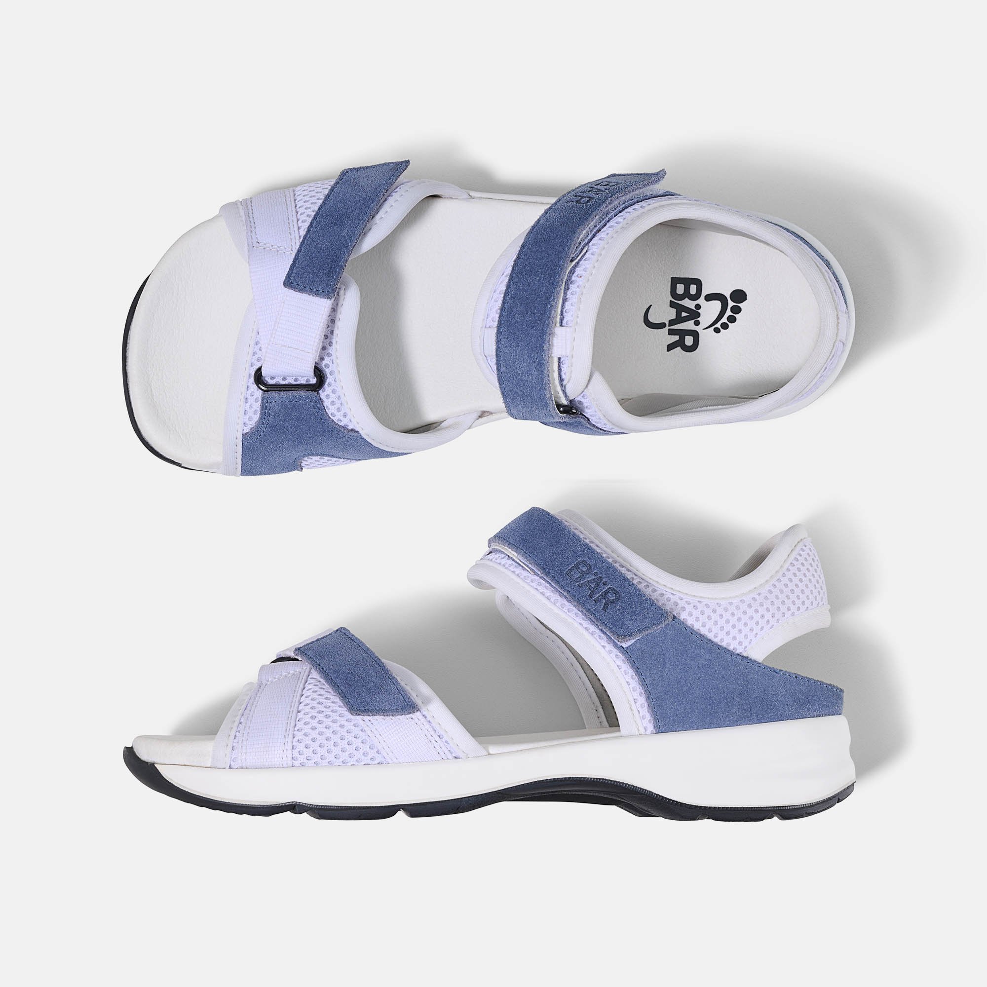 BÄR Schuhe Damenschuhe Jandia 2.0 in weiß/jeans aus Textil, Kalbvelourleder,Neopren - Anlass: Alltag (Ansicht von oben) BÄR Schuhe Damenschuhe Alltag Jandia 2.0 weiß/jeans Textil, Kalbvelourleder,Neopren Ansicht von oben