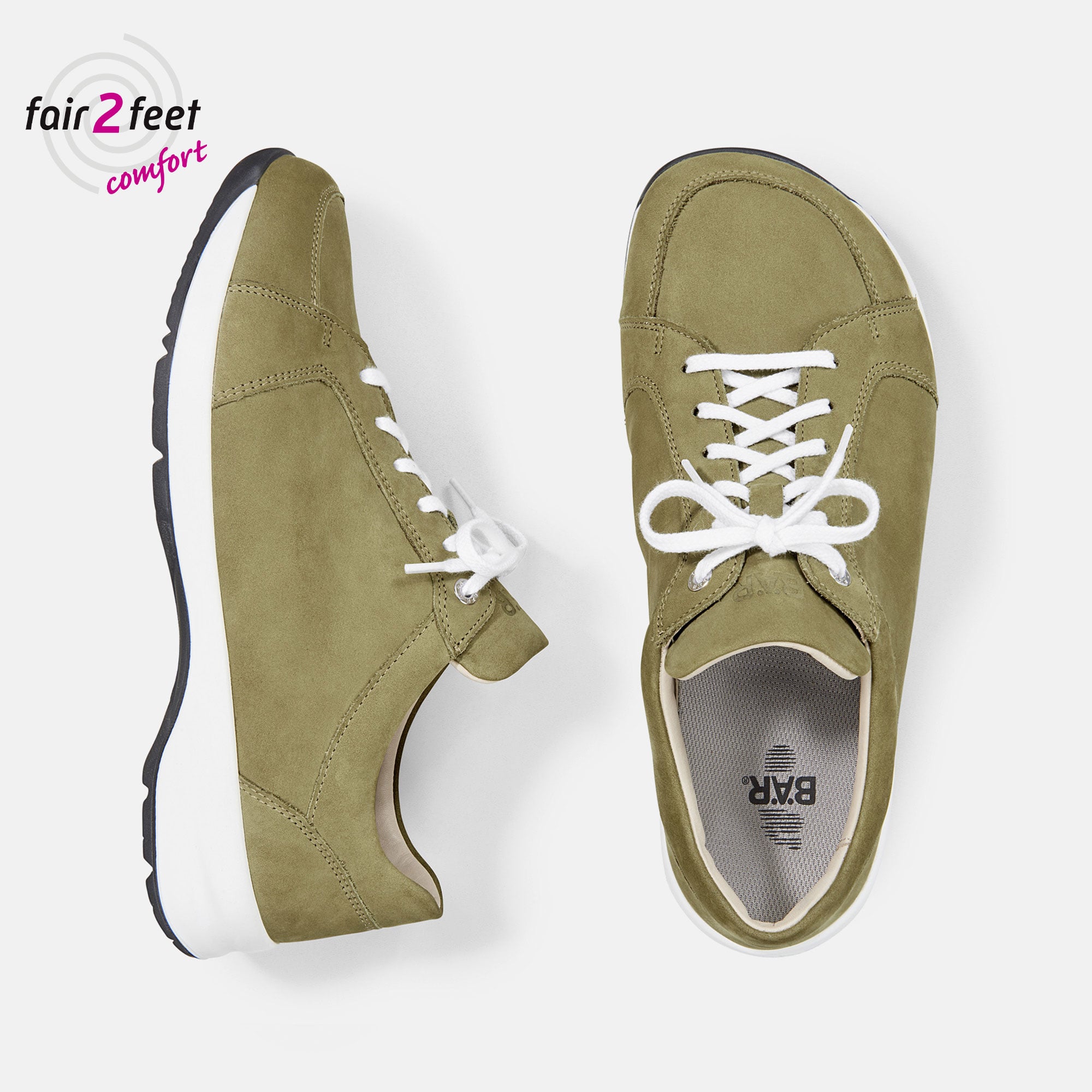 BÄR Schuhe Damenschuhe Sibel oliv Rindnubukleder Ansicht von oben