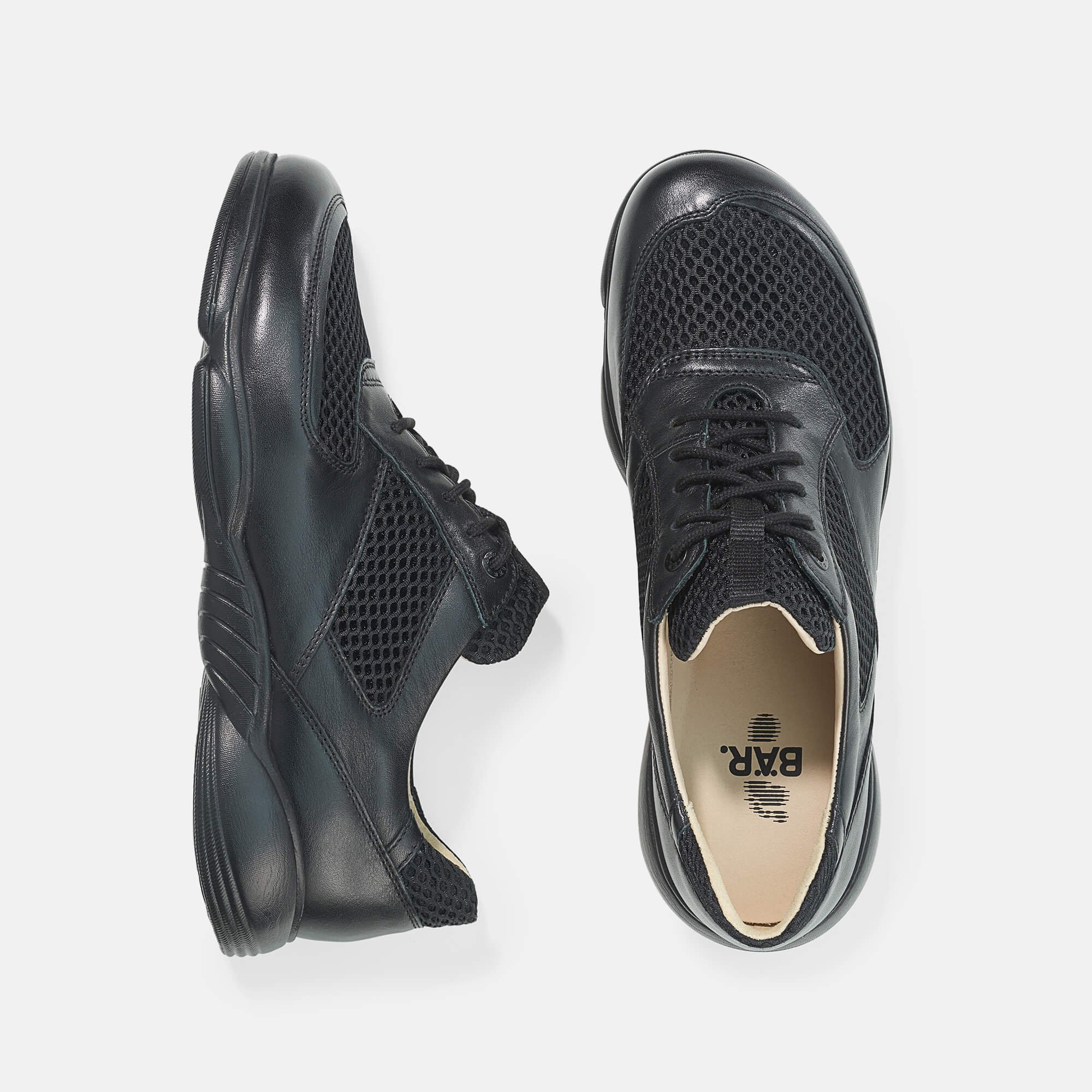 BÄR Schuhe Damenschuhe Teresa in schwarz aus Kalbnappaleder, Textil - Anlass: Freizeitschuhe (Ansicht von oben) BÄR Schuhe Damenschuhe Freizeitschuhe Teresa schwarz Kalbnappaleder, Textil Ansicht von oben