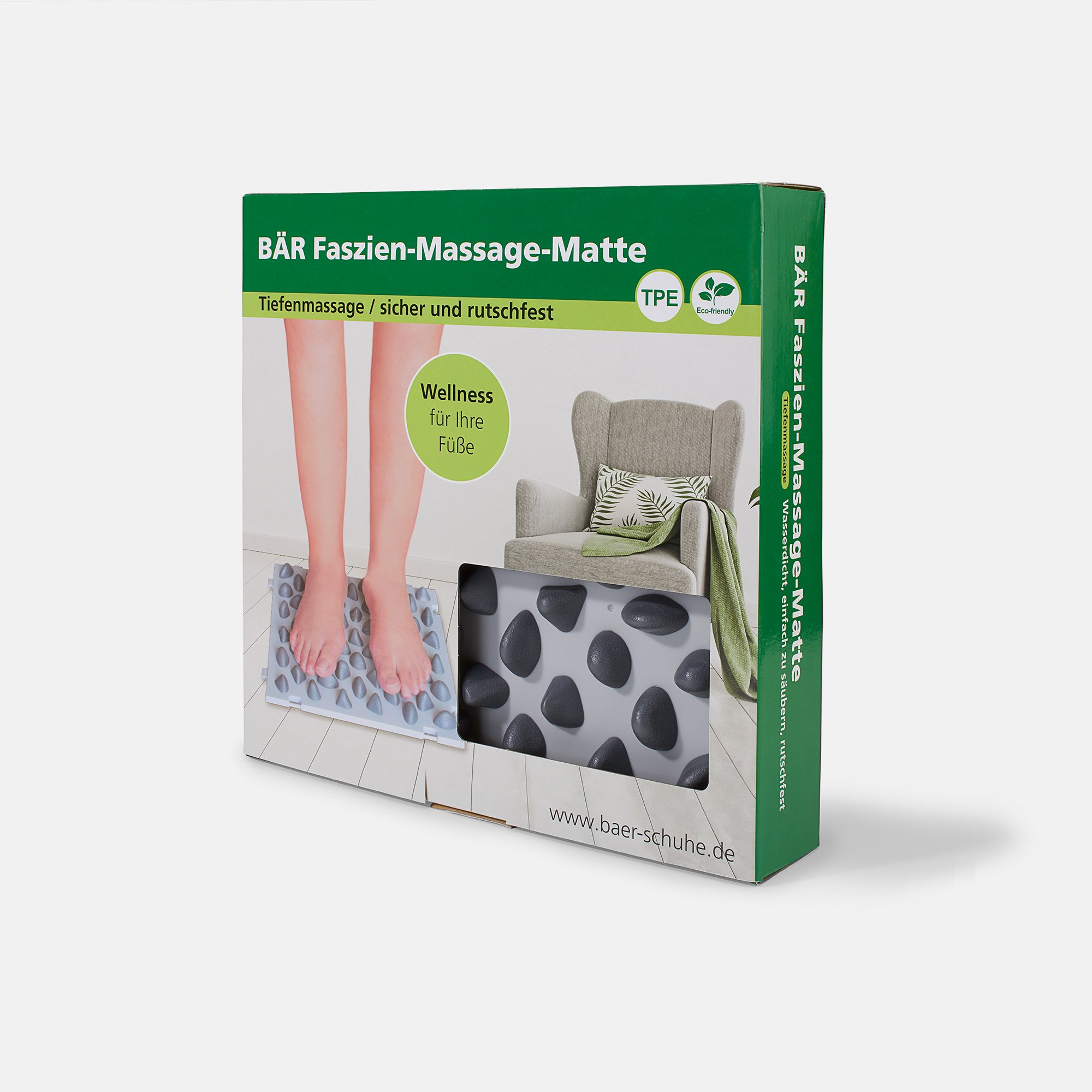 BÄR Schuhe BÄR Faszien-Massage-Matte in grau (Seitenansicht) BÄR Schuhe BÄR Faszien-Massage-Matte grau Seitenansicht