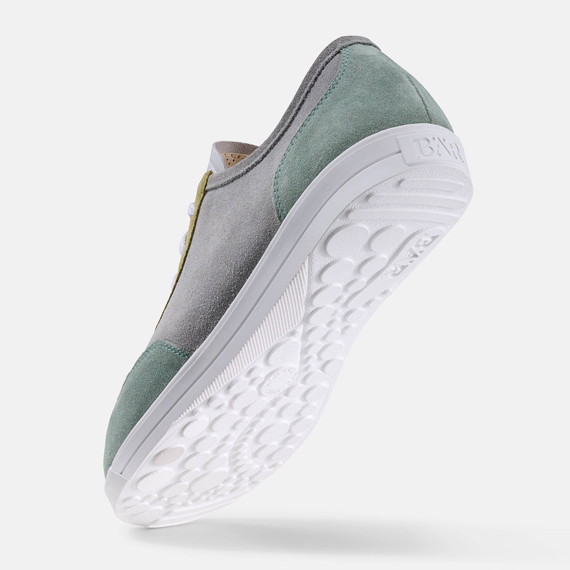 BÄR Schuhe Damenschuhe Emma 2.0 in grün/weiß aus Kalbnappaleder, Kalbveloursleder - Anlass: Alltag (Seitenansicht) BÄR Schuhe Damenschuhe Alltag Emma 2.0 grün/weiß Kalbnappaleder, Kalbveloursleder Seitenansicht