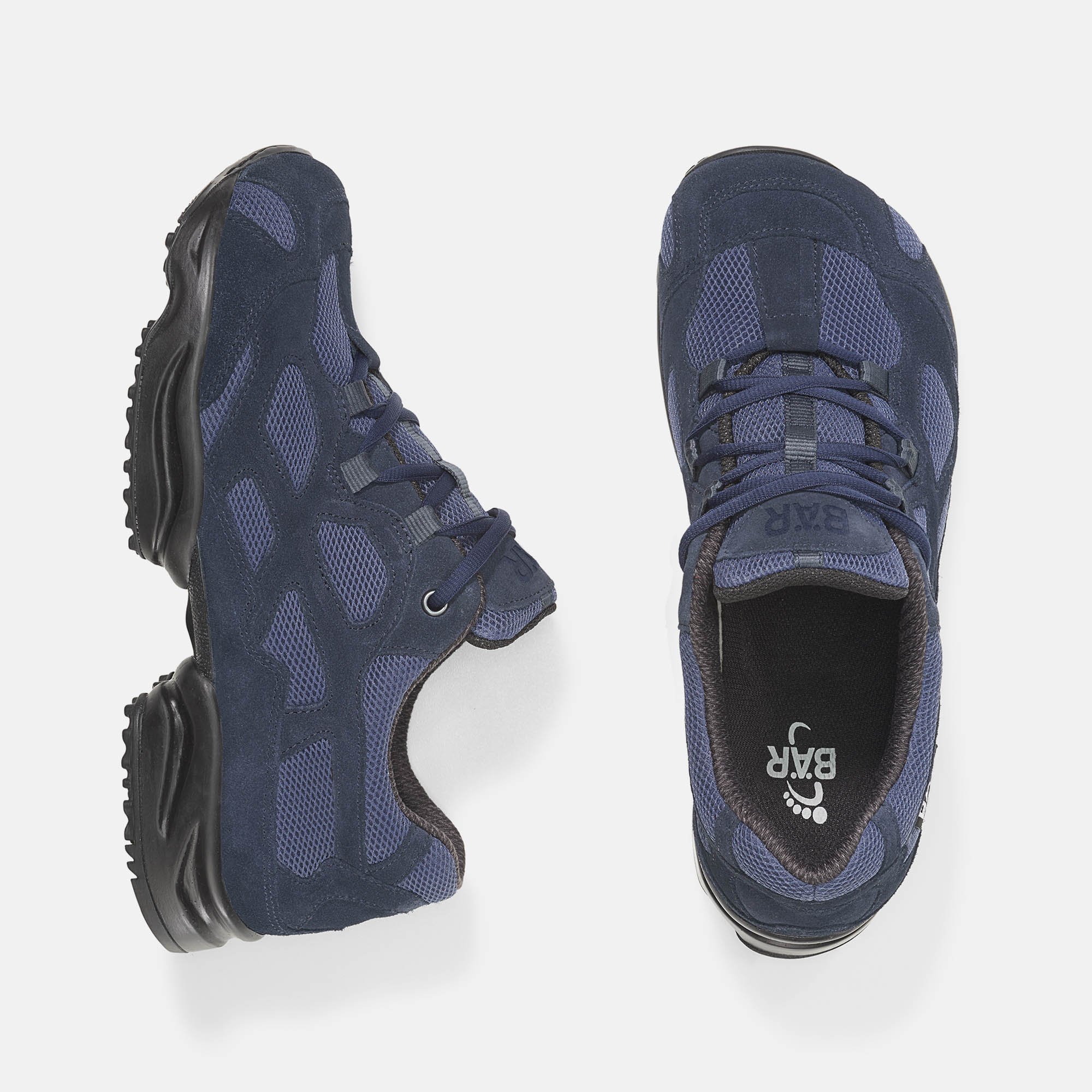 BÄR Schuhe Unisexschuhe High Performance 2.5 in dunkelblau aus Kalbveloursleder, Textil - Anlass: Laufschuhe (Ansicht von oben) BÄR Schuhe Unisexschuhe Laufschuhe High Performance 2.5 dunkelblau Kalbveloursleder, Textil Ansicht von oben