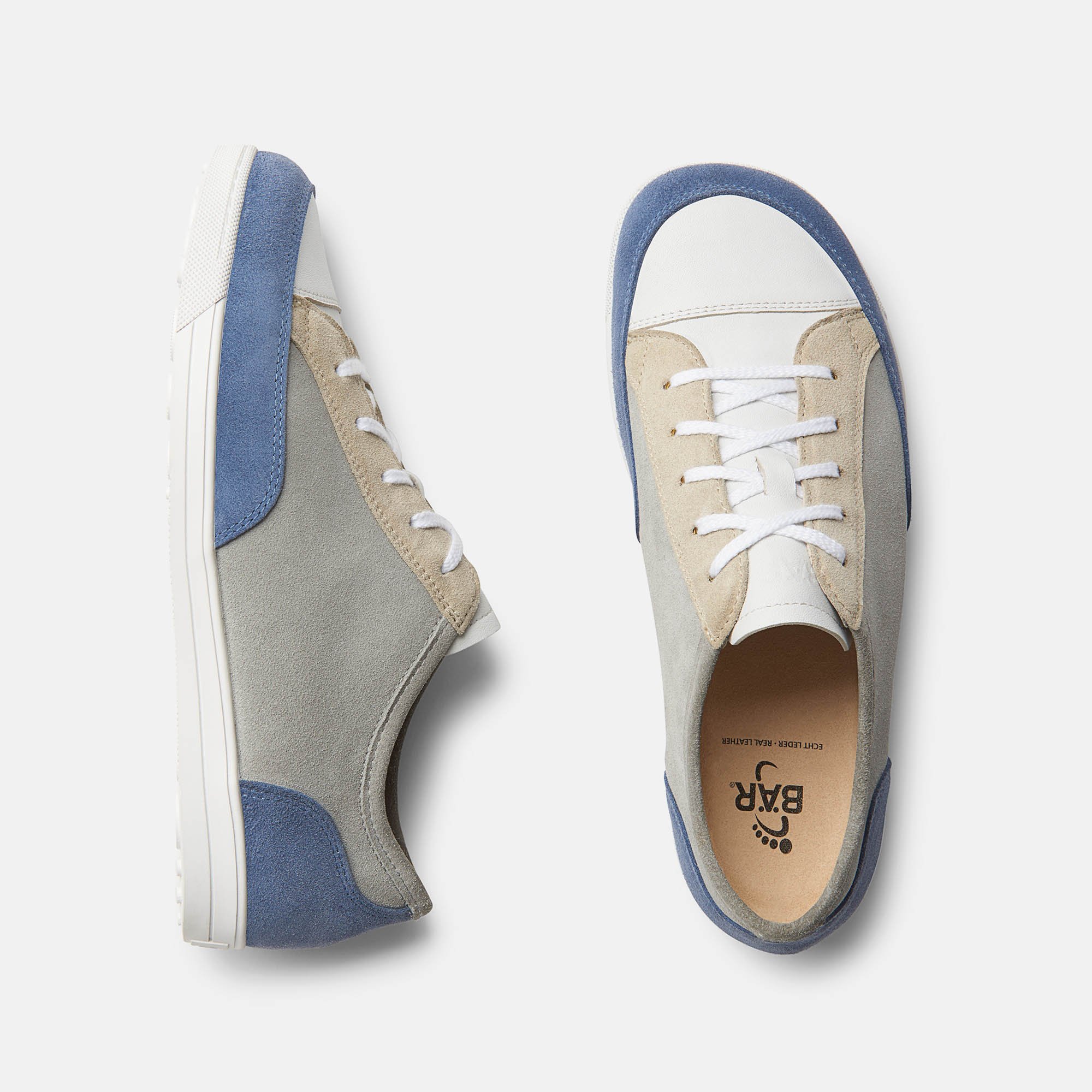 BÄR Schuhe Damenschuhe Emma 2.0 in blau/weiß aus Kalbnappaleder, Kalbveloursleder - Anlass: Alltag (Ansicht von oben) BÄR Schuhe Damenschuhe Alltag Emma 2.0 blau/weiß Kalbnappaleder, Kalbveloursleder Ansicht von oben