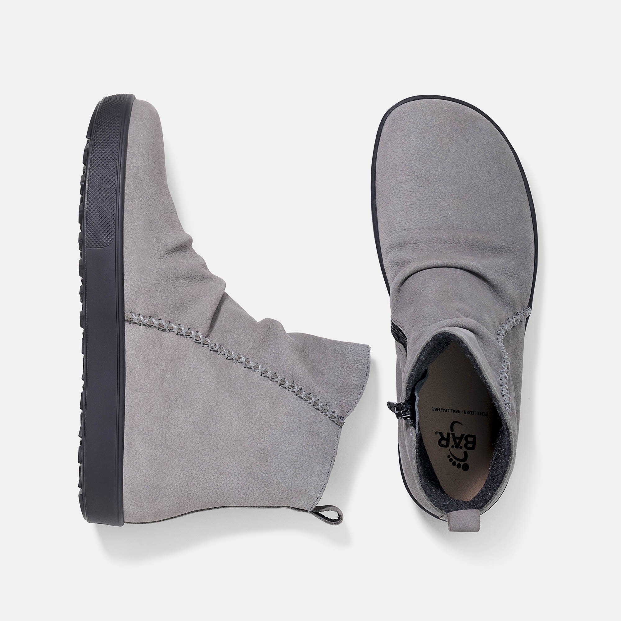 BÄR Schuhe Damenschuhe Merle in grau aus Rindnubukleder - Anlass: Freizeitschuhe (Ansicht von oben) BÄR Schuhe Damenschuhe Freizeitschuhe Merle grau Rindnubukleder Ansicht von oben