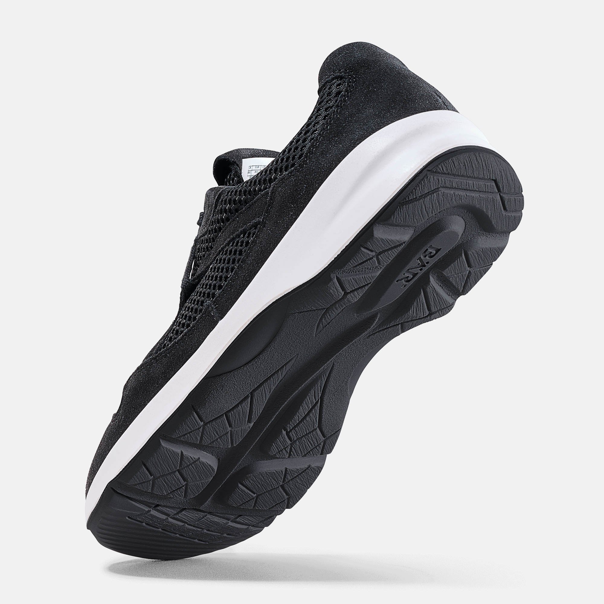 BÄR Schuhe Damenschuhe LadyMove in schwarz aus Mesh, Kalbveloursleder - Anlass: Sport (Seitenansicht) BÄR Schuhe Damenschuhe Sport LadyMove schwarz Mesh, Kalbveloursleder Seitenansicht