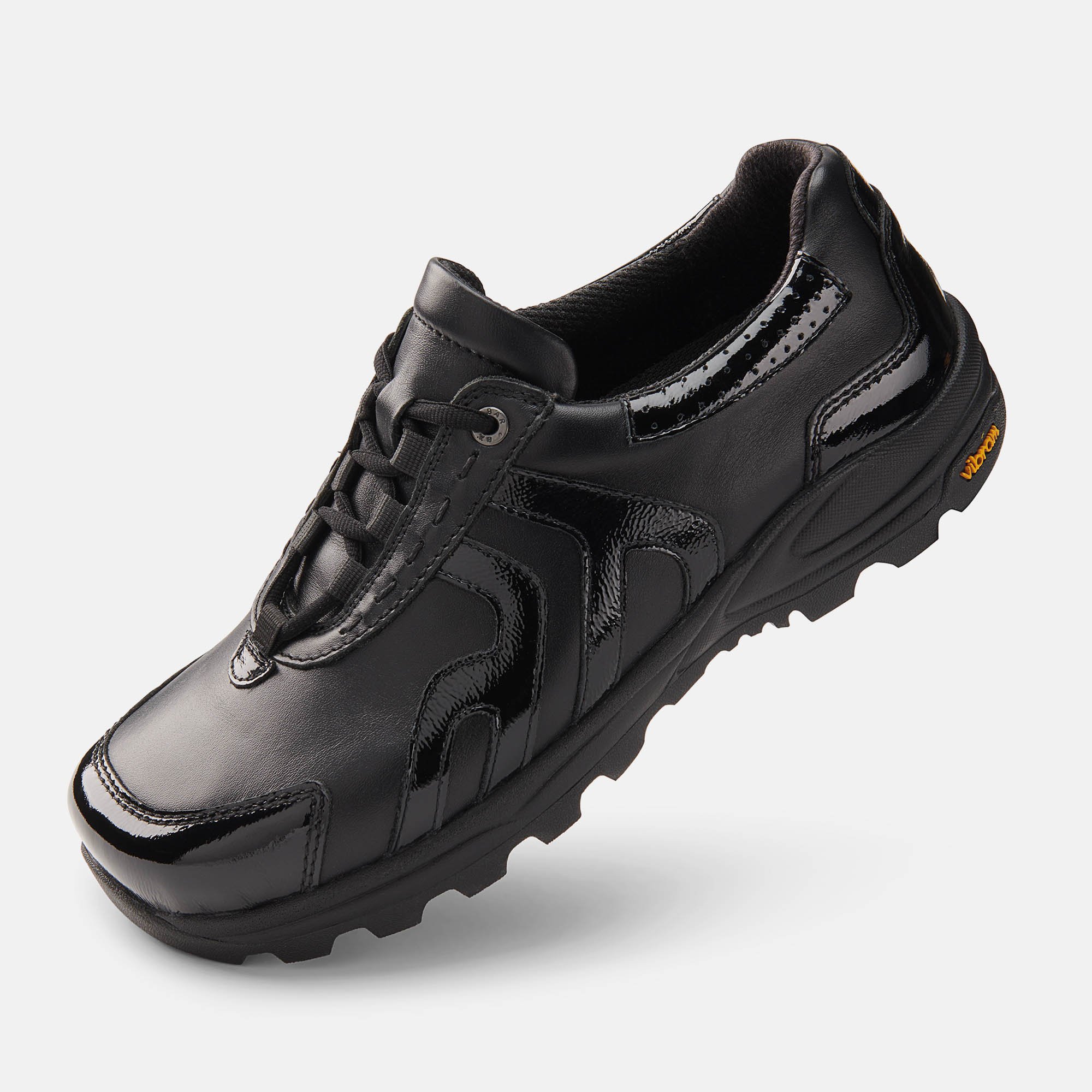 BÄR Schuhe Damenschuhe Lady-Sport L in schwarz aus Kalbnappaleder, Lackleder - Anlass: Wanderschuhe (Produktbild) BÄR Schuhe Damenschuhe Wanderschuhe Lady-Sport L schwarz Kalbnappaleder, Lackleder Produktbild