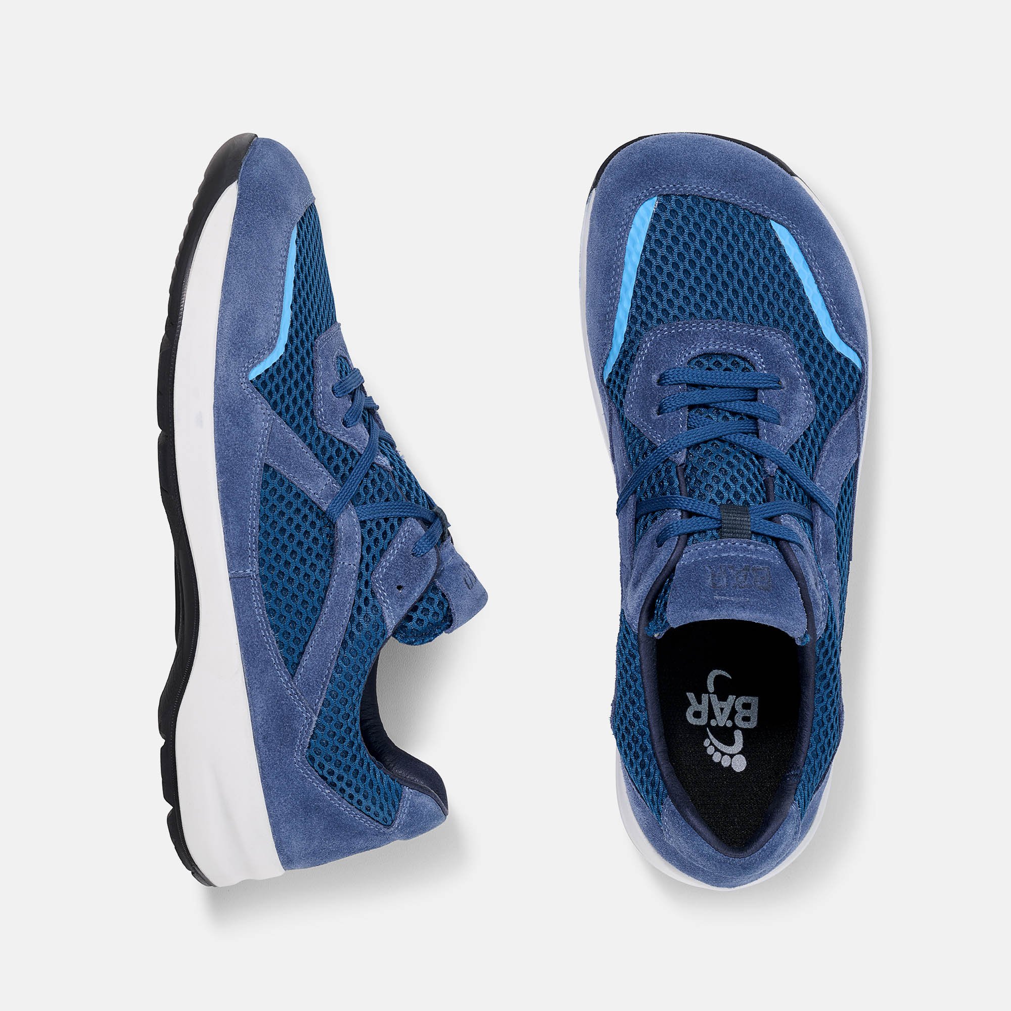 BÄR Schuhe Damenschuhe LadyMove in blau aus Mesh, Kalbveloursleder - Anlass: Sport (Ansicht von oben) BÄR Schuhe Damenschuhe Sport LadyMove blau Mesh, Kalbveloursleder Ansicht von oben