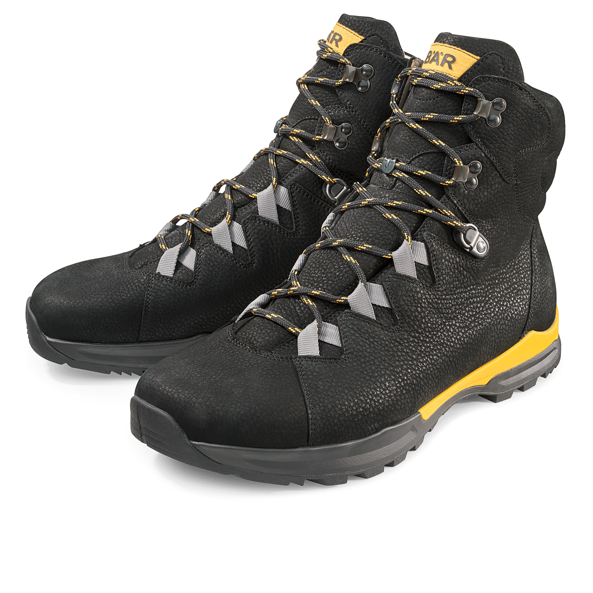 BÄR Schuhe Herrenschuhe Wanderstiefel Bergkomfort Wanderstiefel schwarz/orange Rindnubukleder wasserabweisend Hauptbild