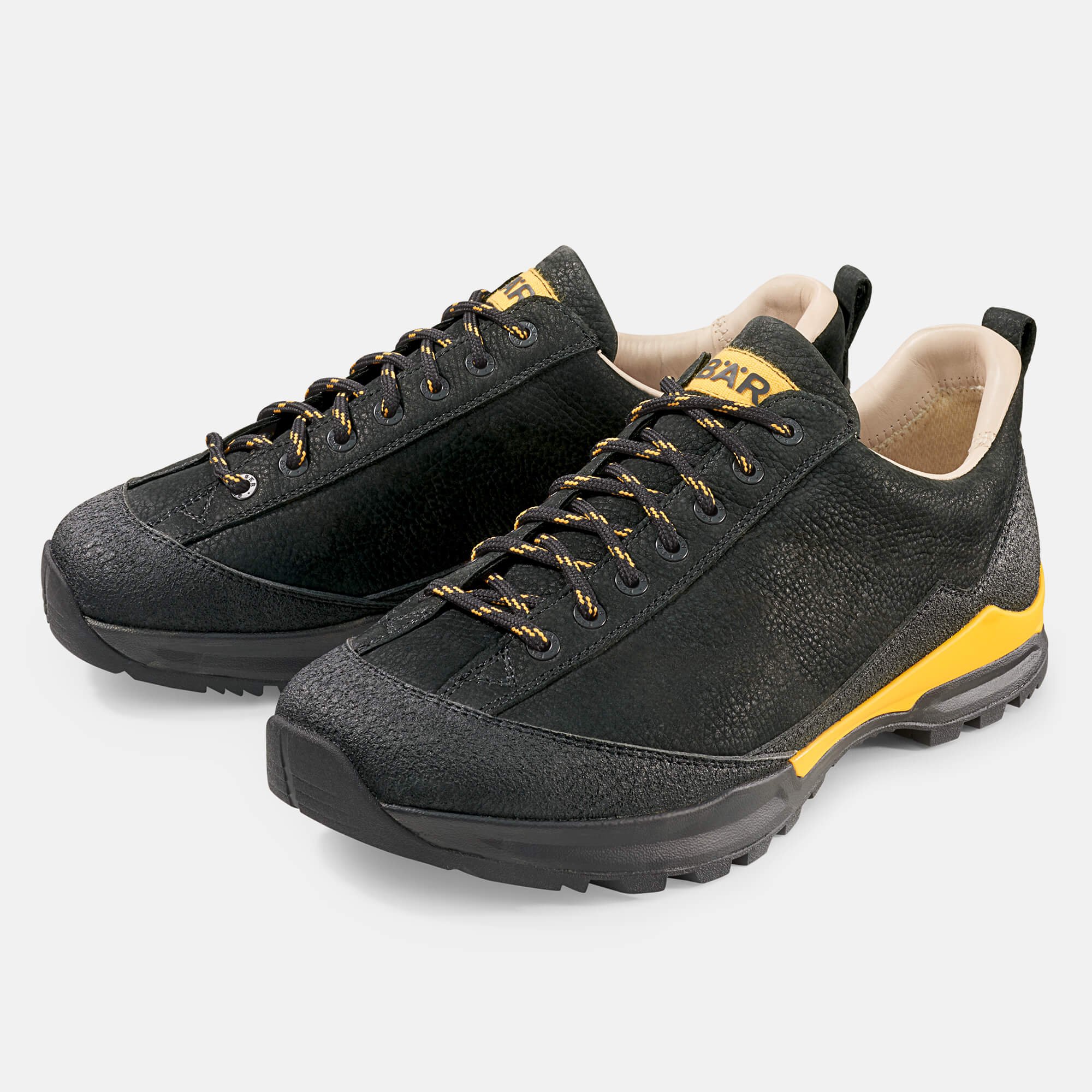 BÄR Schuhe Herrenschuhe Bergkomfort Wanderschuh in schwarz/orange aus terracare® Rindnubuk wasserabweisend - Anlass: Wanderschuhe (Hauptbild) BÄR Schuhe Herrenschuhe Wanderschuhe Bergkomfort Wanderschuh schwarz/orange terracare® Rindnubuk wasserabweisend Hauptbild