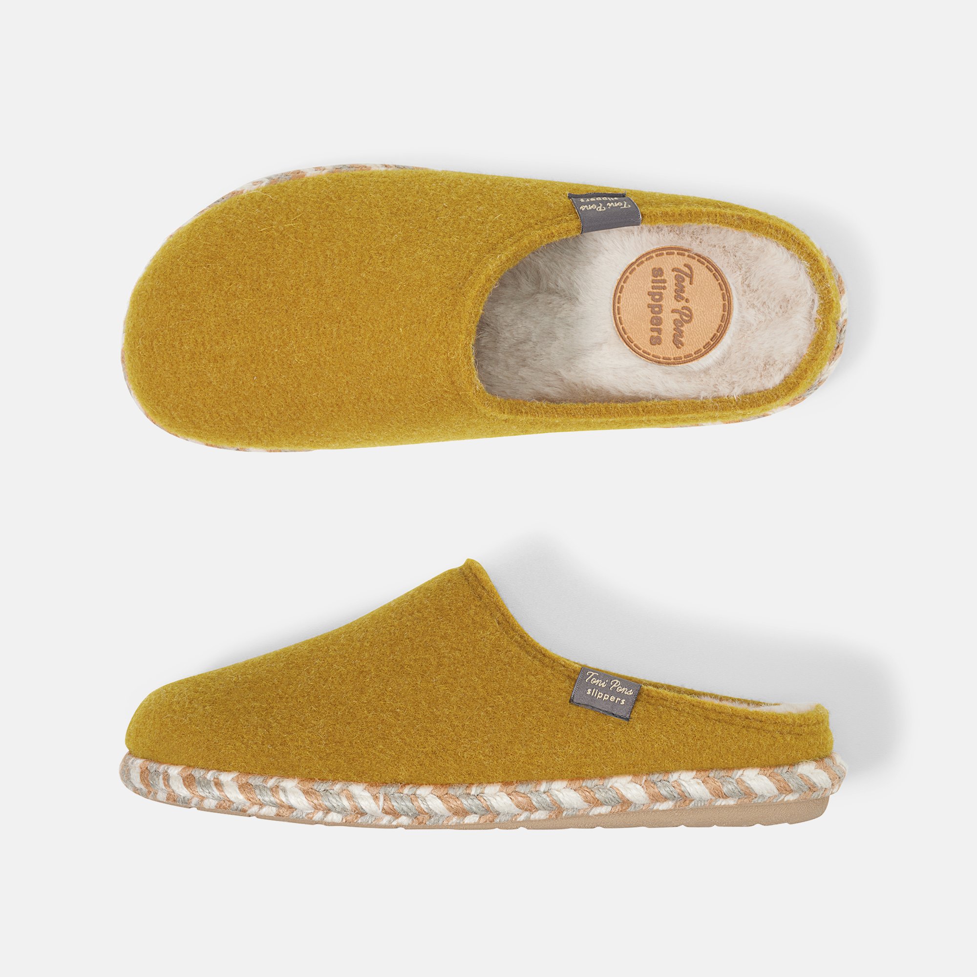 BÄR Schuhe Damenschuhe Mel in ocker aus Polyester - Anlass: Hausschuhe (Ansicht von oben) BÄR Schuhe Damenschuhe Hausschuhe Mel ocker Polyester Ansicht von oben
