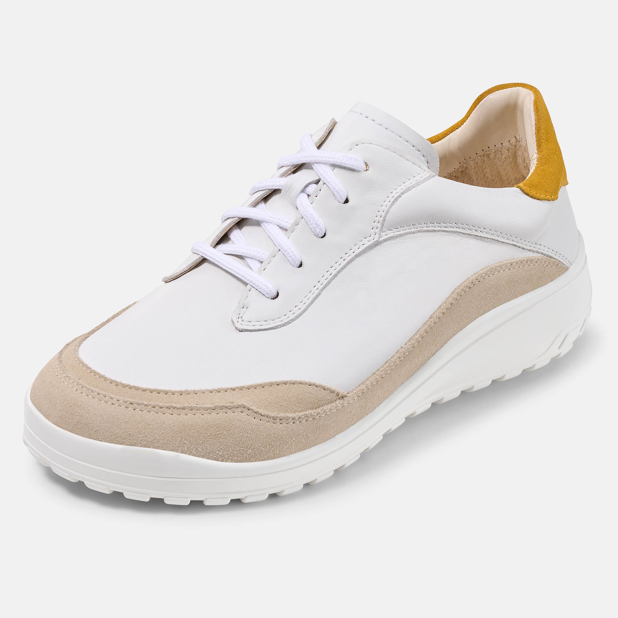 BÄR Schuhe Damenschuhe Freizeitschuhe Quinn weiß/sand Kalbnappaleder, Kalbveloursleder Produktbild