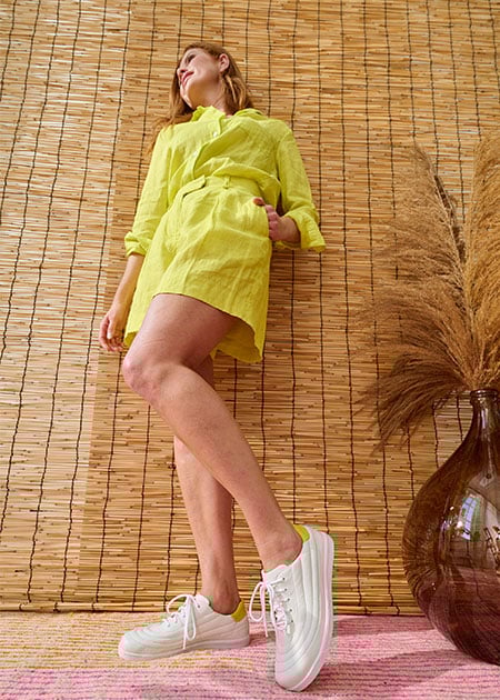 BÄR Schuhe Damenschuhe Harper in weiß/zitrone aus Lammnappaleder - Anlass: Alltag (Emotionsbild) BÄR Schuhe Damenschuhe Alltag Harper weiß/zitrone Lammnappaleder Emotionsbild