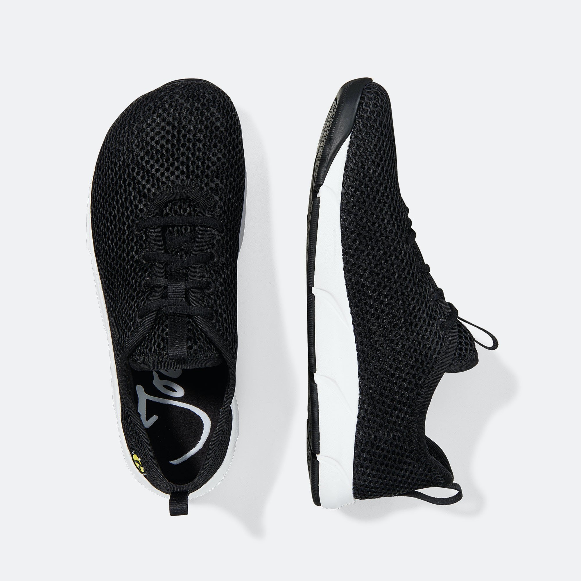 JOENIMBLE Schuhe Herrenschuhe motionToes 2.0 in schwarz aus Mesh (Ansicht von oben) JOENIMBLE Schuhe Herrenschuhe motionToes 2.0 schwarz Mesh Ansicht von oben
