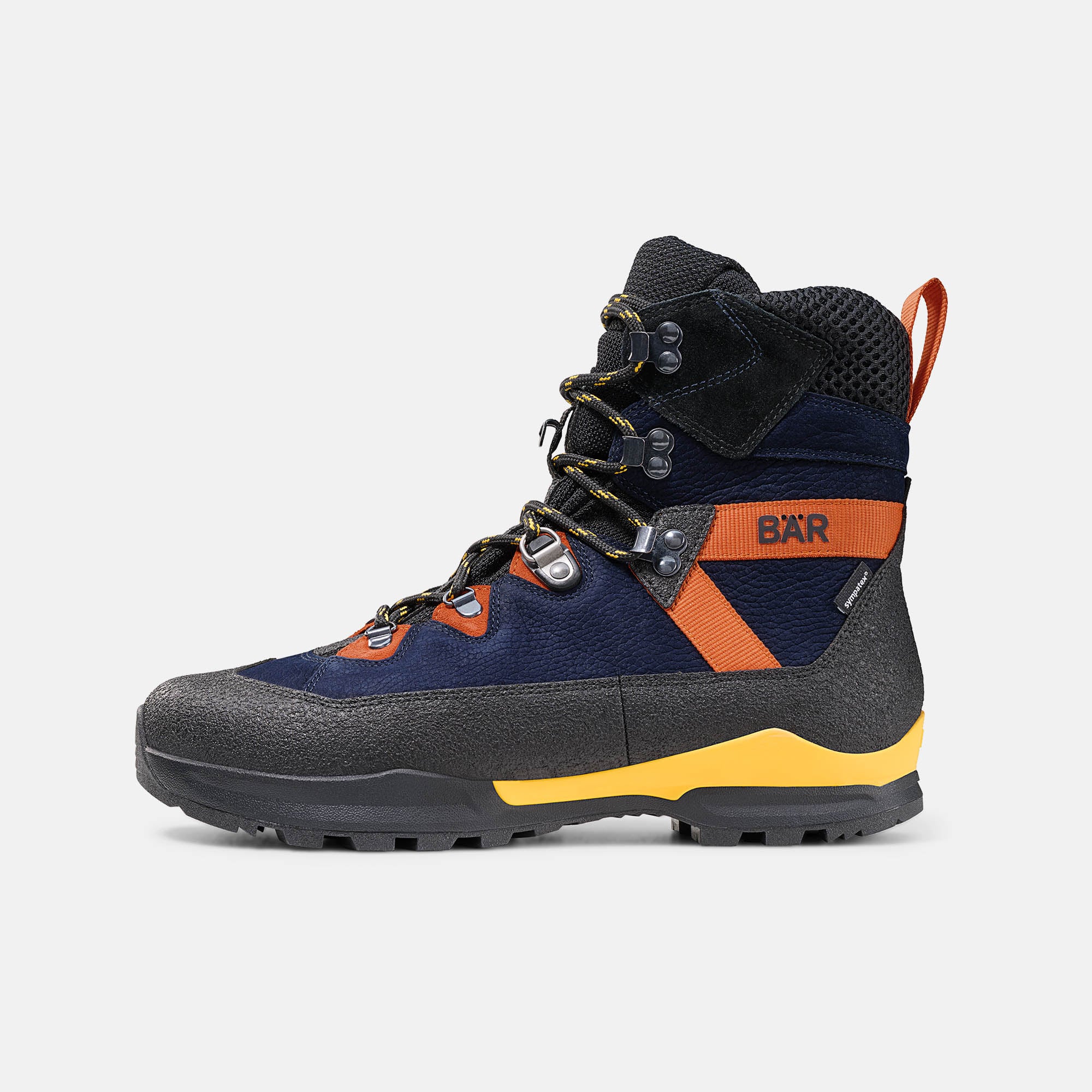 BÄR Schuhe Unisexschuhe Wanderstiefel Bergkomfort WP dunkelblau/orange terracare® Rindnubukleder wasserabweisend, Rindveloursleder, Textil, Produktbild