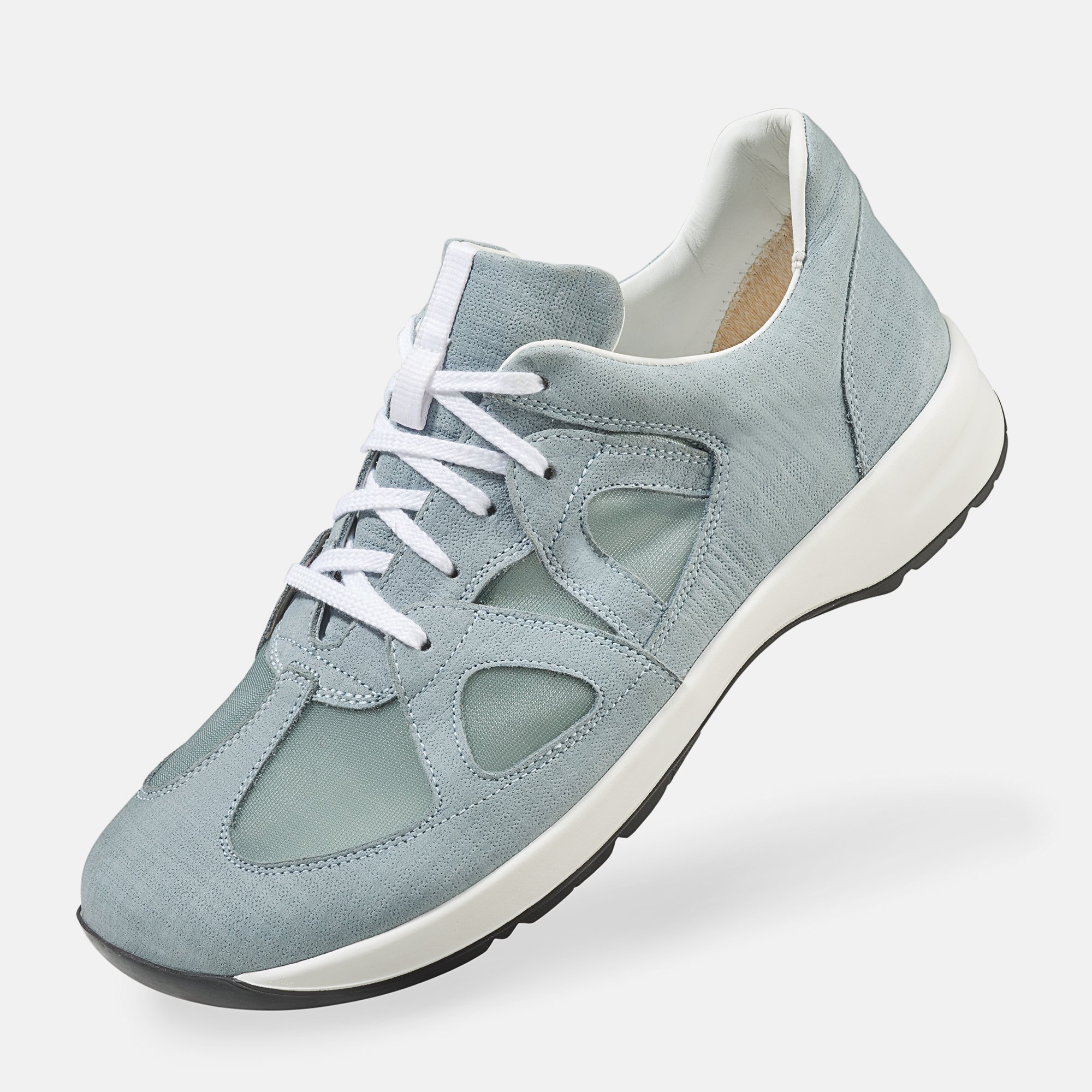 BÄR Schuhe Damenschuhe Kayla in hellblau aus Kalbveloursleder geprägt, Textil - Anlass: Freizeitschuhe (Produktbild) BÄR Schuhe Damenschuhe Freizeitschuhe Kayla hellblau Kalbveloursleder geprägt, Textil Produktbild