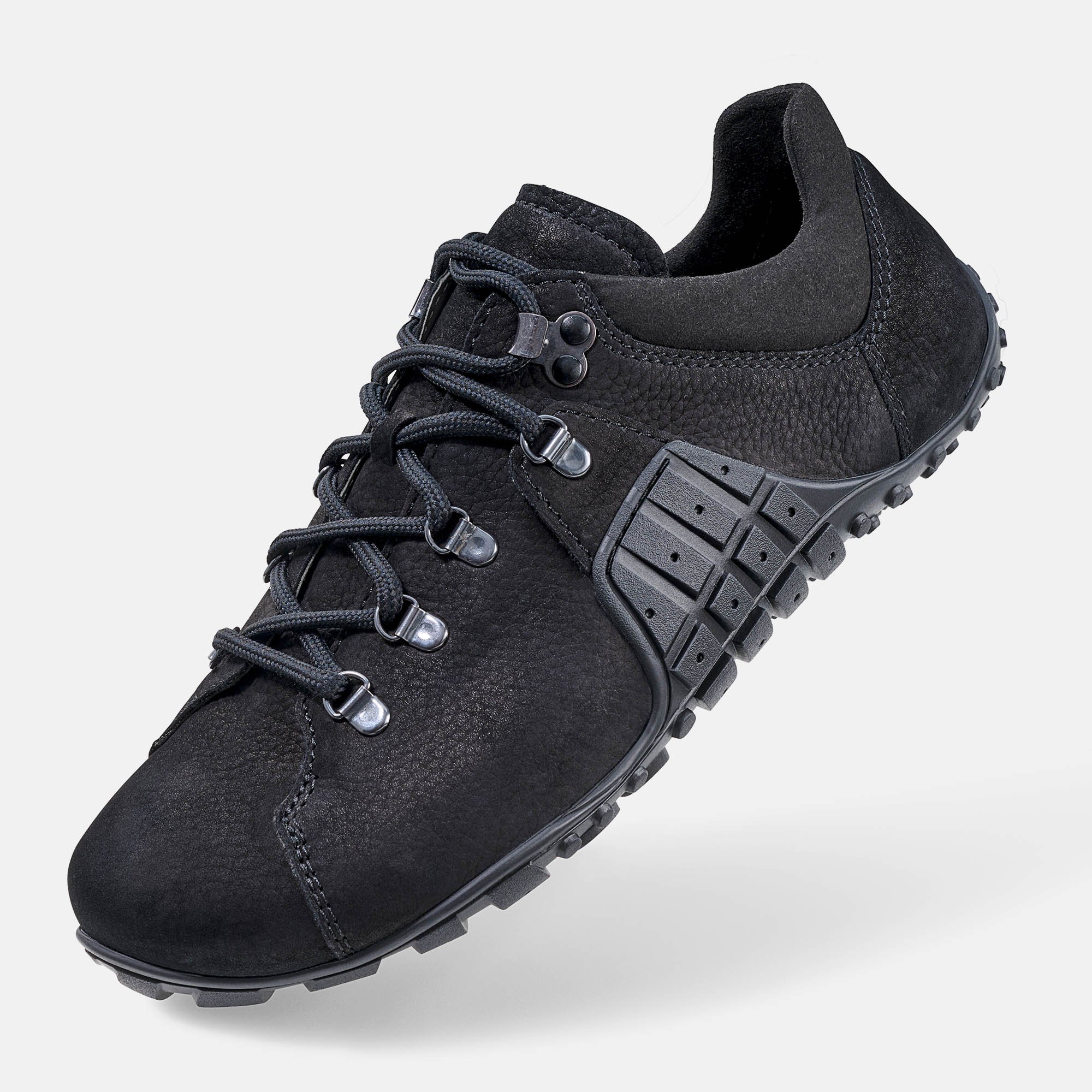 BÄR Schuhe Unisexschuhe Track Barefoot in schwarz aus Rindnubukleder - Anlass: Wanderschuhe (Produktbild) BÄR Schuhe Unisexschuhe Wanderschuhe Track Barefoot schwarz Rindnubukleder Produktbild