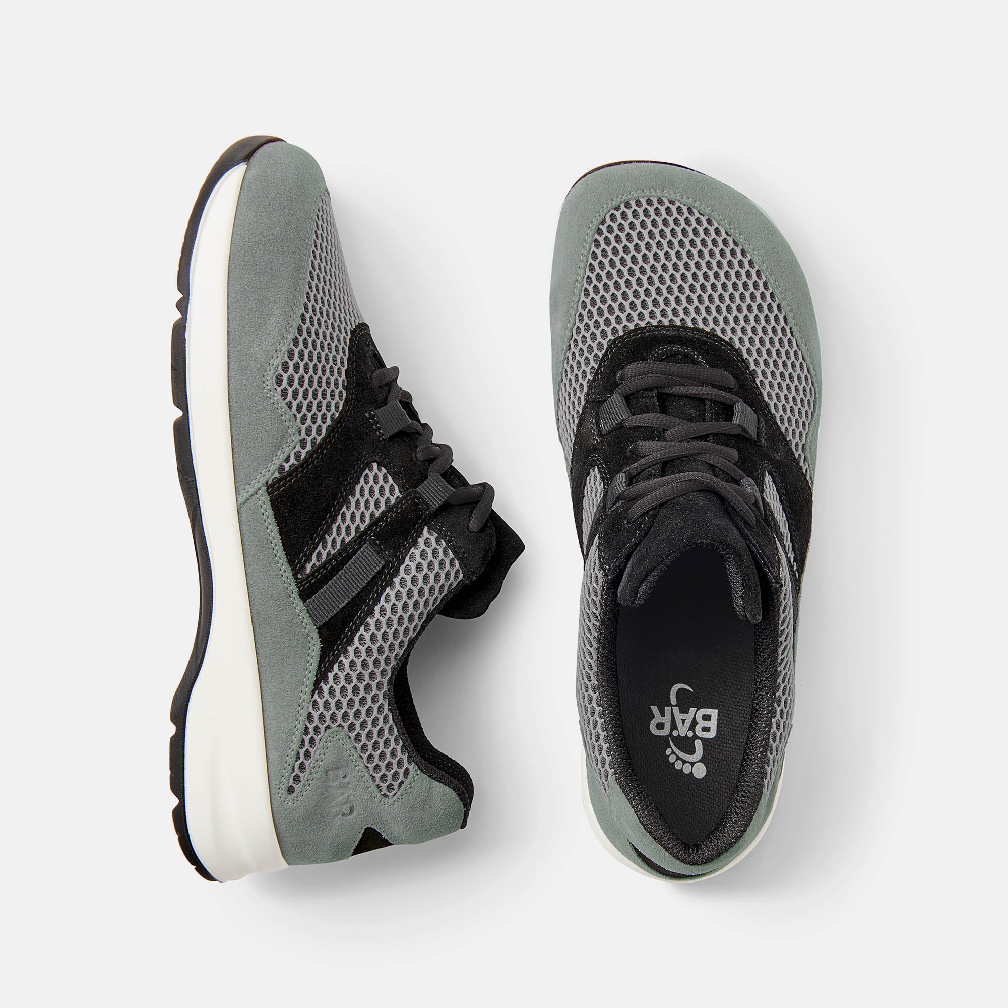 BÄR Schuhe Unisexschuhe Easyrun in grau/schwarz aus Rindveloursleder, Textil - Anlass: Laufschuhe (Ansicht von oben) BÄR Schuhe Unisexschuhe Laufschuhe Easyrun grau/schwarz Rindveloursleder, Textil Ansicht von oben