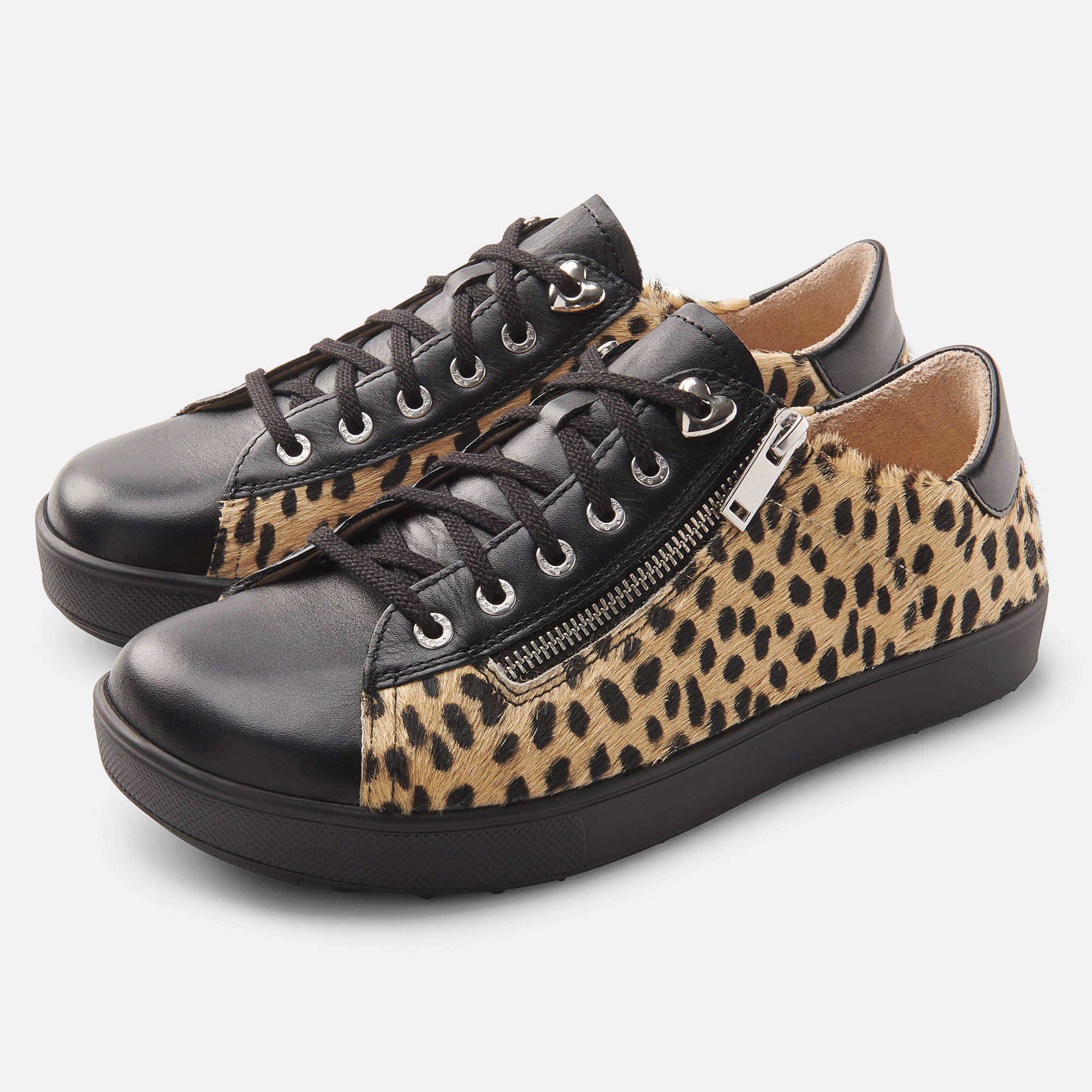 BÄR Schuhe Damenschuhe Margot in schwarz/leo aus Kalbnappaleder, Gefärbtes Rindfell - Anlass: Freizeitschuhe (Hauptbild) BÄR Schuhe Damenschuhe Freizeitschuhe Margot schwarz/leo Kalbnappaleder, Gefärbtes Rindfell Hauptbild