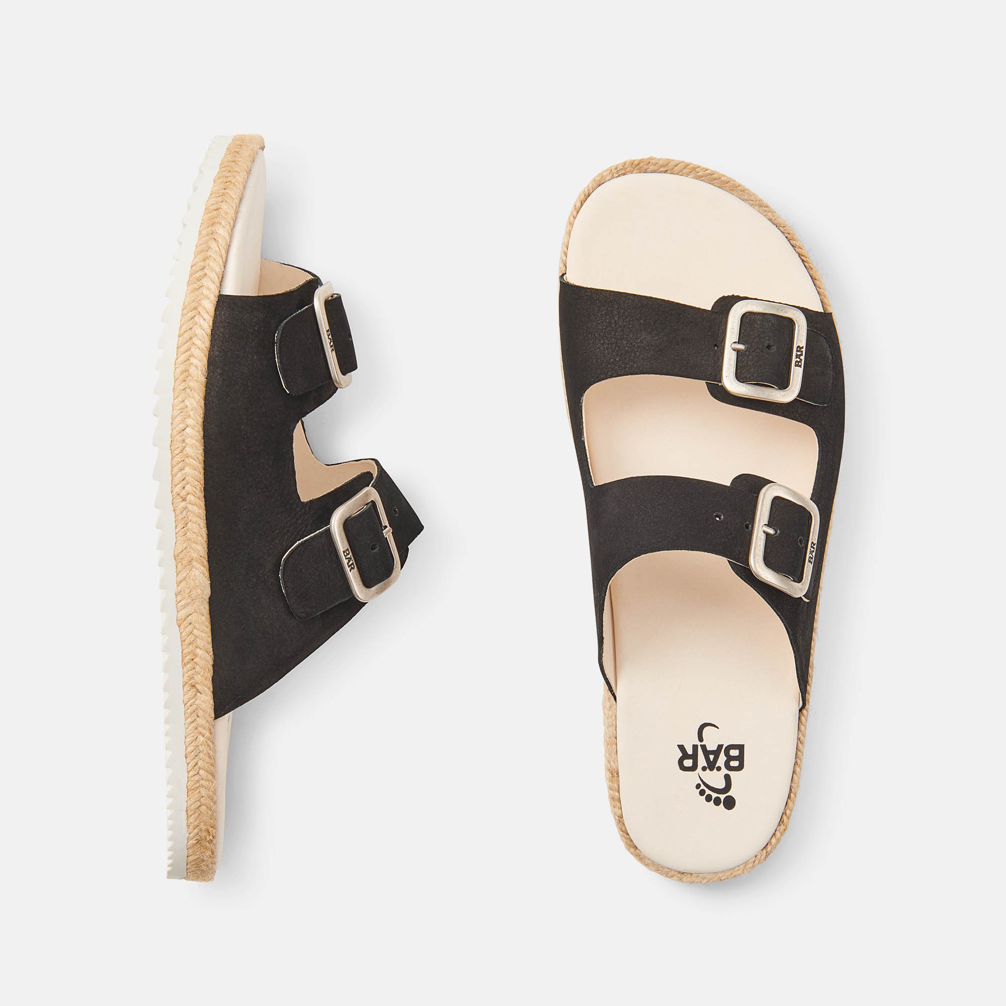 BÄR Schuhe Damenschuhe Susi in schwarz aus Kalbnubukleder - Anlass: Sandaletten (Ansicht von oben) BÄR Schuhe Damenschuhe Sandaletten Susi schwarz Kalbnubukleder Ansicht von oben