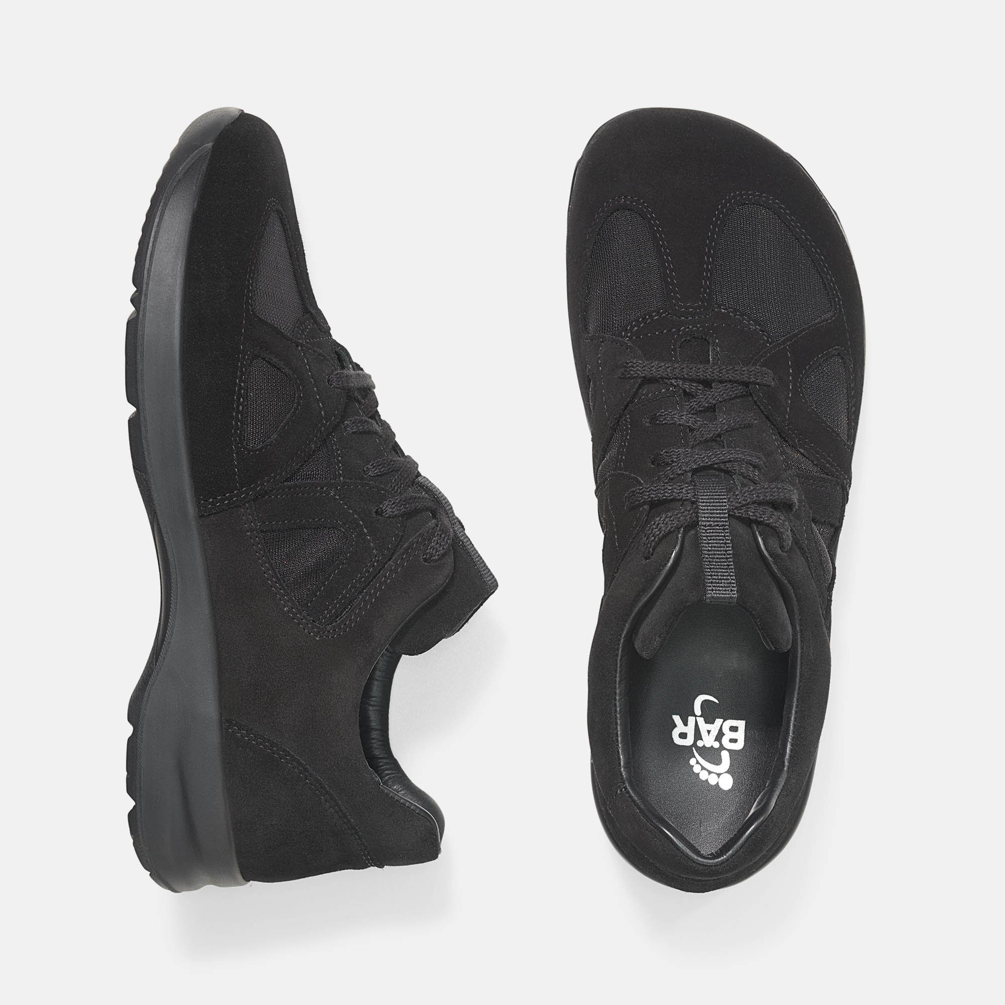 BÄR Schuhe Damenschuhe Kayla in schwarz aus Kalbnappaleder, Textil - Anlass: Freizeitschuhe (Ansicht von oben) BÄR Schuhe Damenschuhe Freizeitschuhe Kayla schwarz Kalbnappaleder, Textil Ansicht von oben